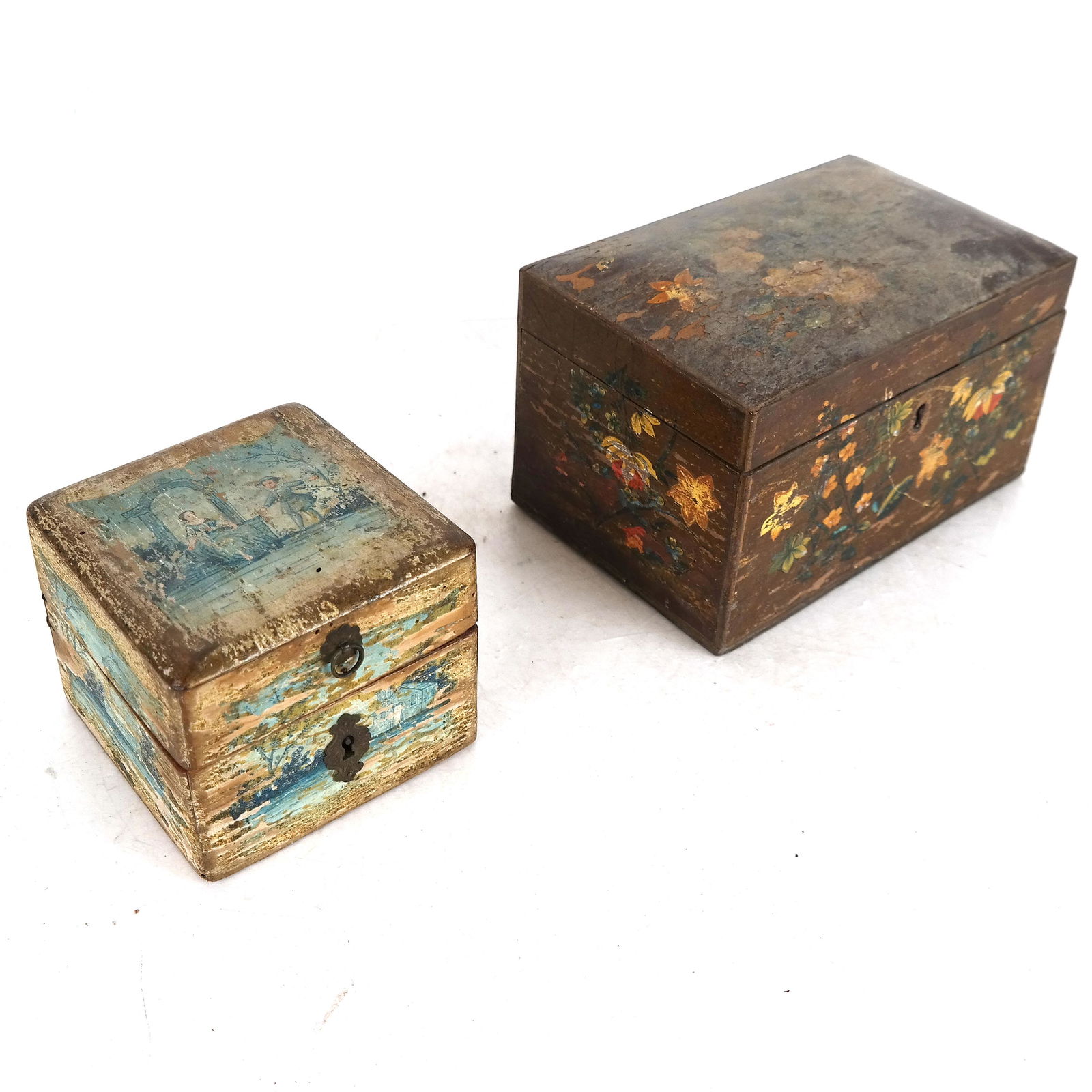 Two Small Antique Table Top Boxes (1 of 8)