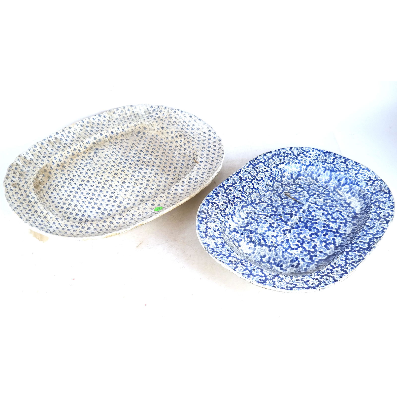 Two Antique English Large Ceramic Serving Platters (1 of 12)