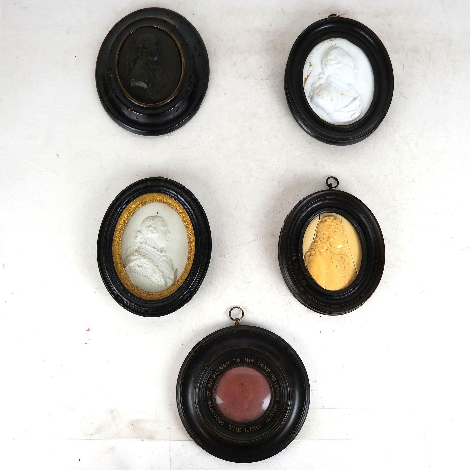 Five Assorted Framed Portrait Plaques (1 of 7)