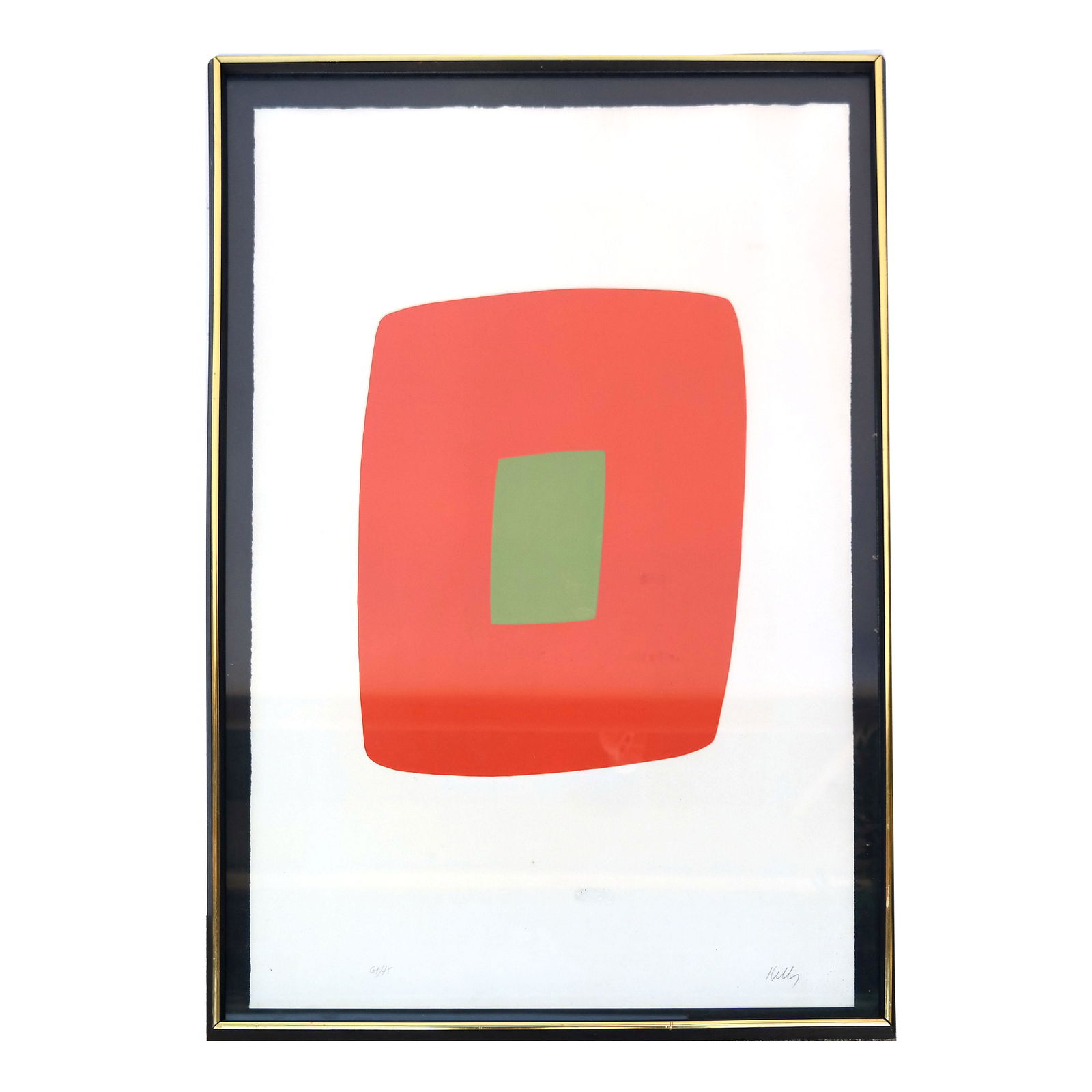 Ellsworth KELLY: Orange with Green - Lithograph (1 of 8)