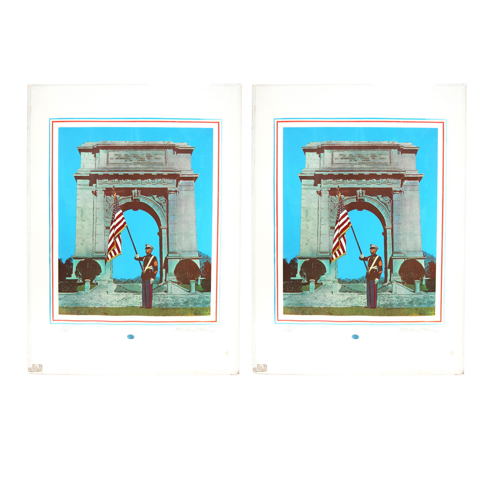 Malcolm MORLEY: Man & Flag - Two Prints (Same Image) (1 of 7)