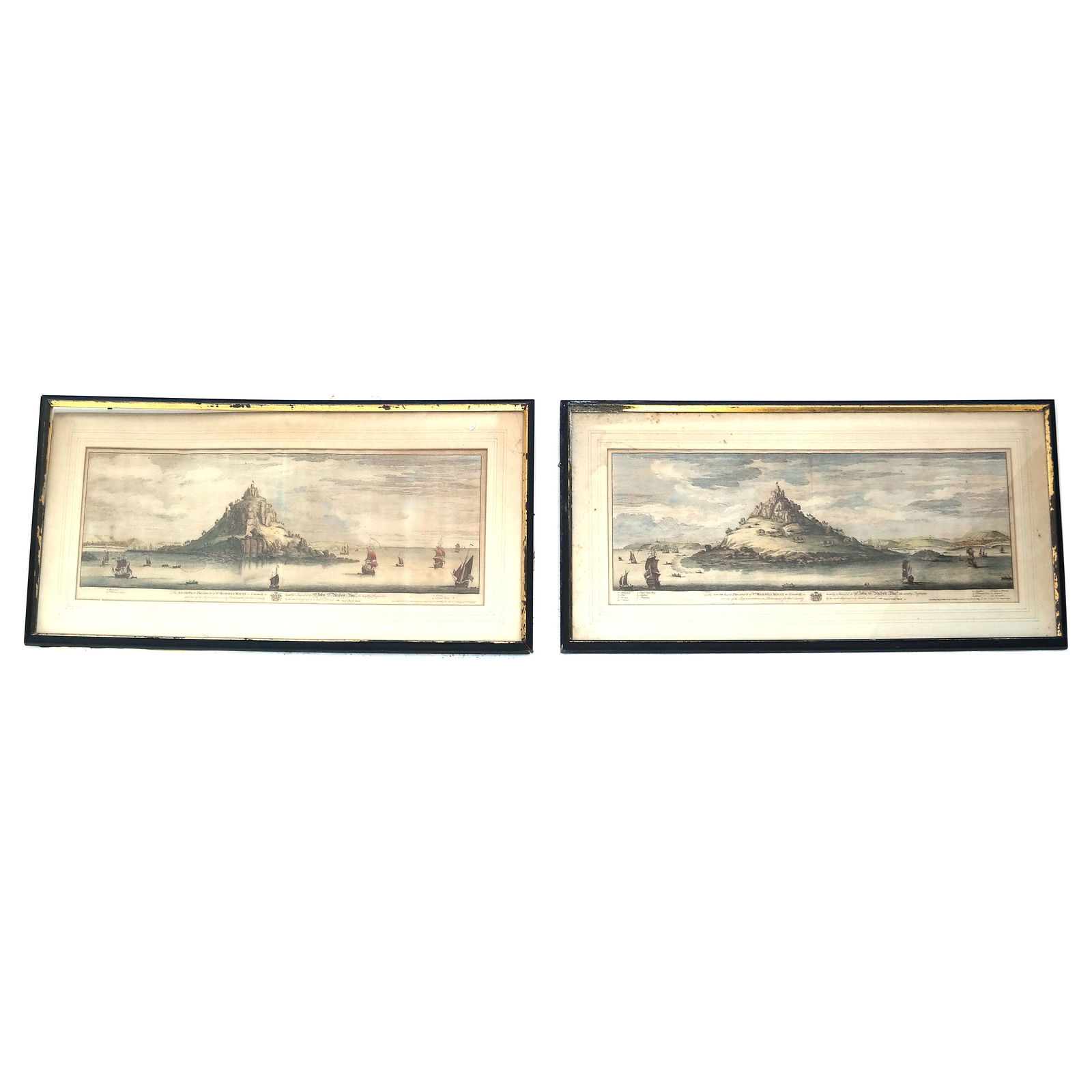 Pair 18th C. Tinted Engravings - Mont St. Michel (1 of 13)