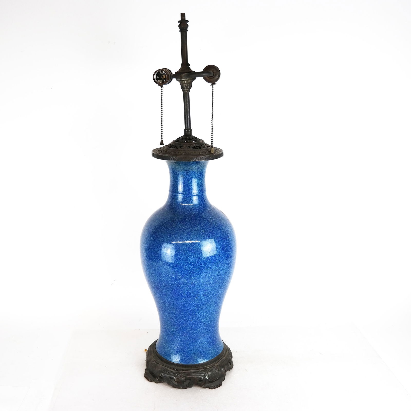 Chinese Blue Porcelain Vase Lamp (1 of 7)
