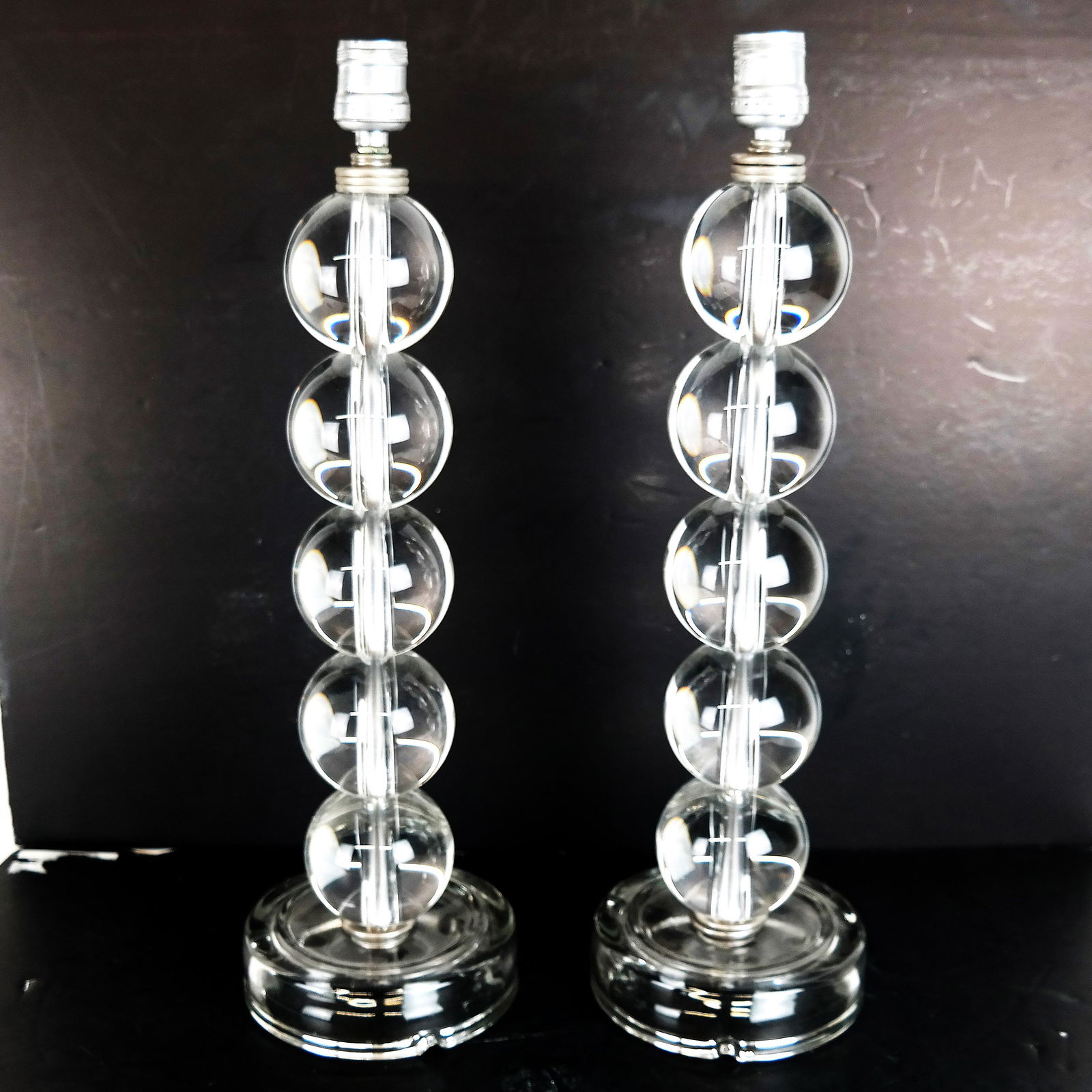 Pair Mid-Century Glass Lamp Bases (1 of 5)