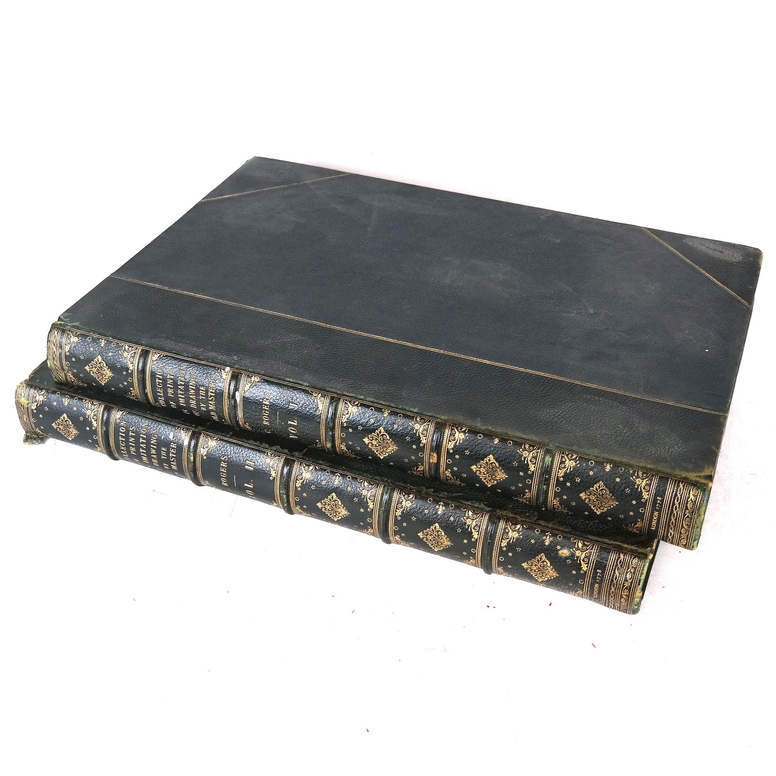 Pair Large Leatherbound Book-Form Boxes (1 of 6)