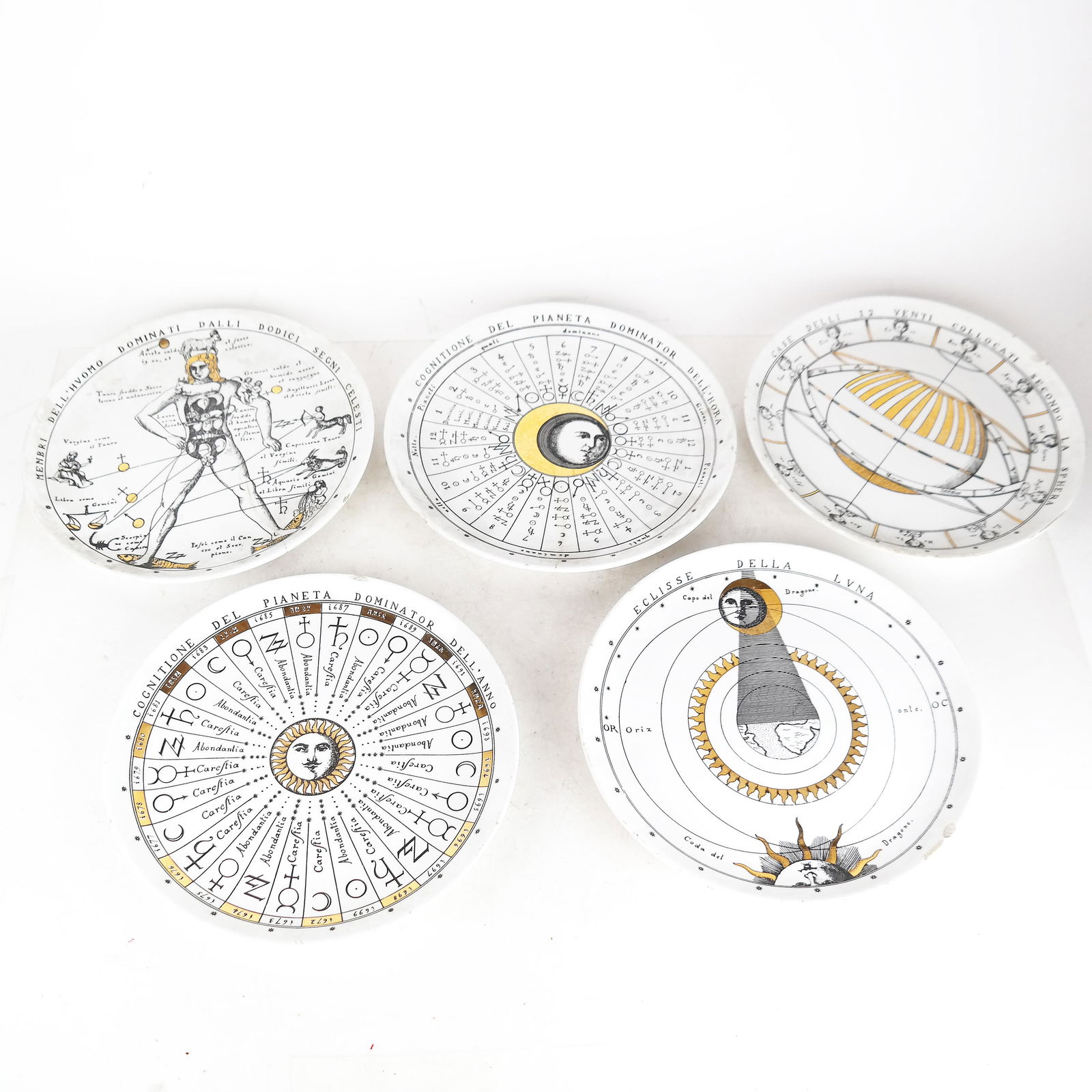 Set of 5 Mid-Century Fornasetti Plates (1 of 15)