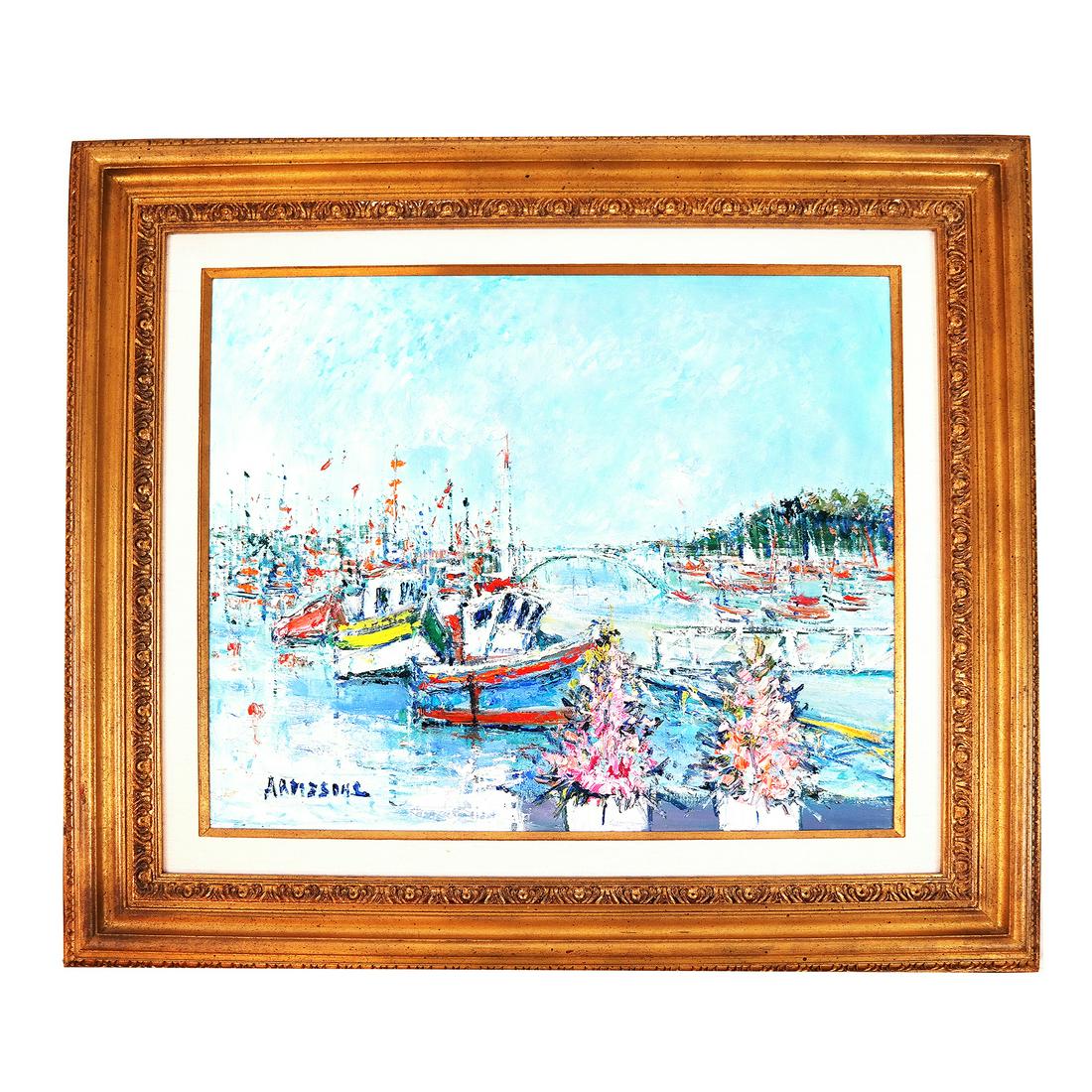 Yolande ARDISSONE: La Trinite (Ships) - Oil Painting (1 of 8)