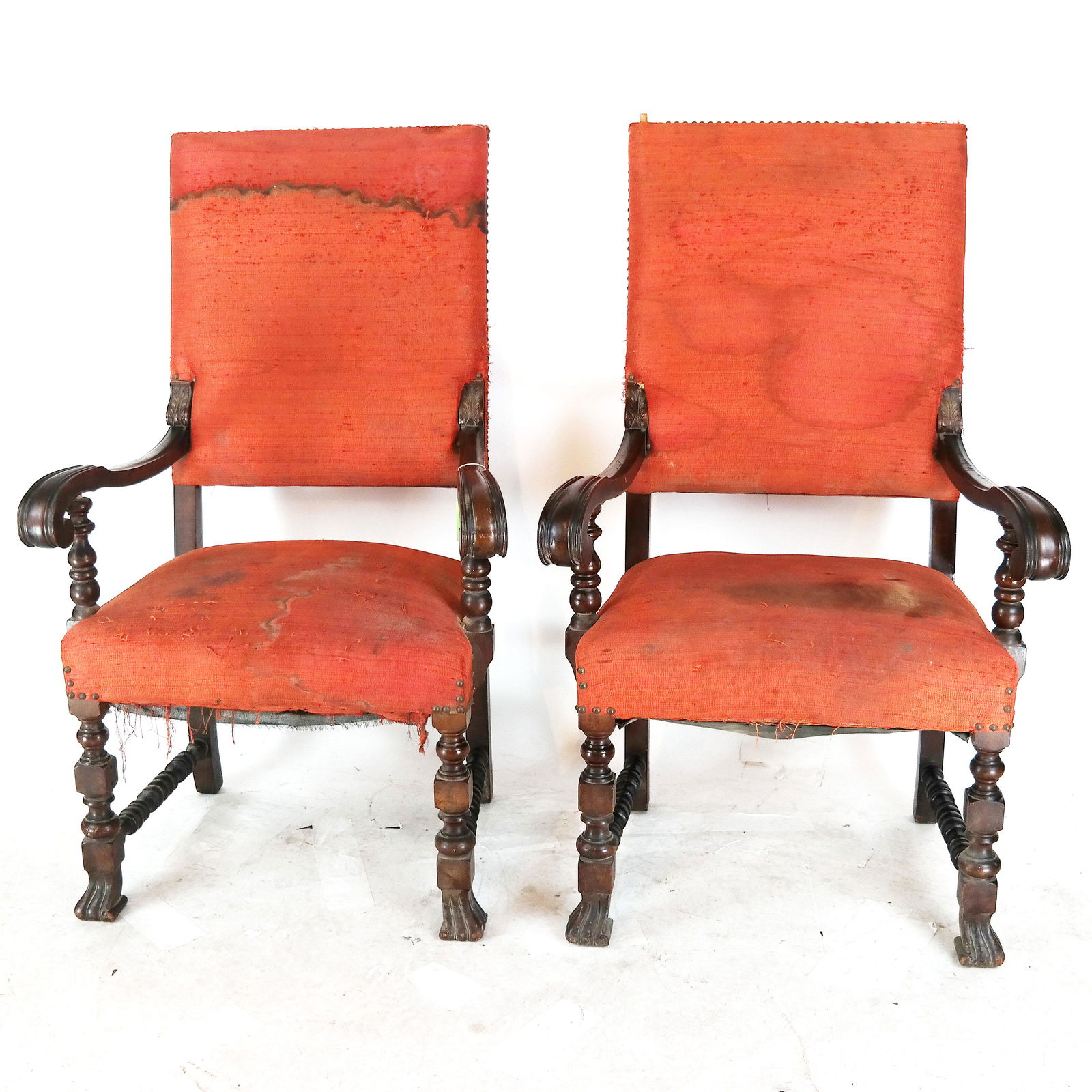 Pair of Italian Renaissance-Style Arm Chairs (1 of 11)