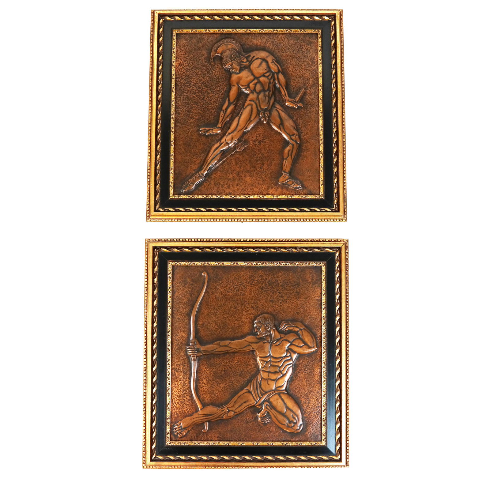 Pair Copper Mythological Relief Panels (1 of 8)