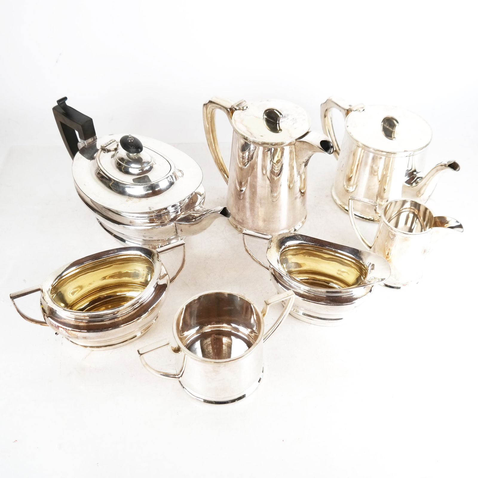 Two Silver Plate Tea Sets (7 Pcs) (1 of 15)
