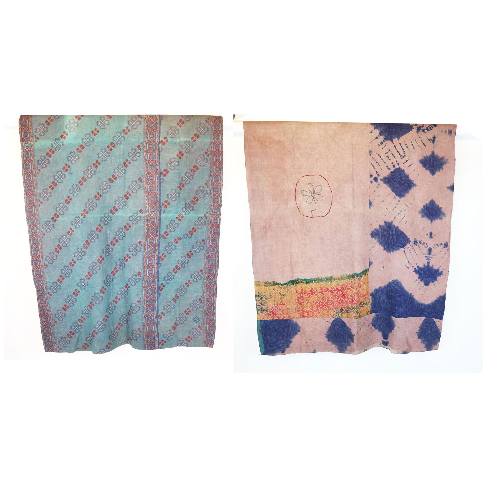 Hand-Sewn, Hand-Dyed Blue Quilt (1 of 11)