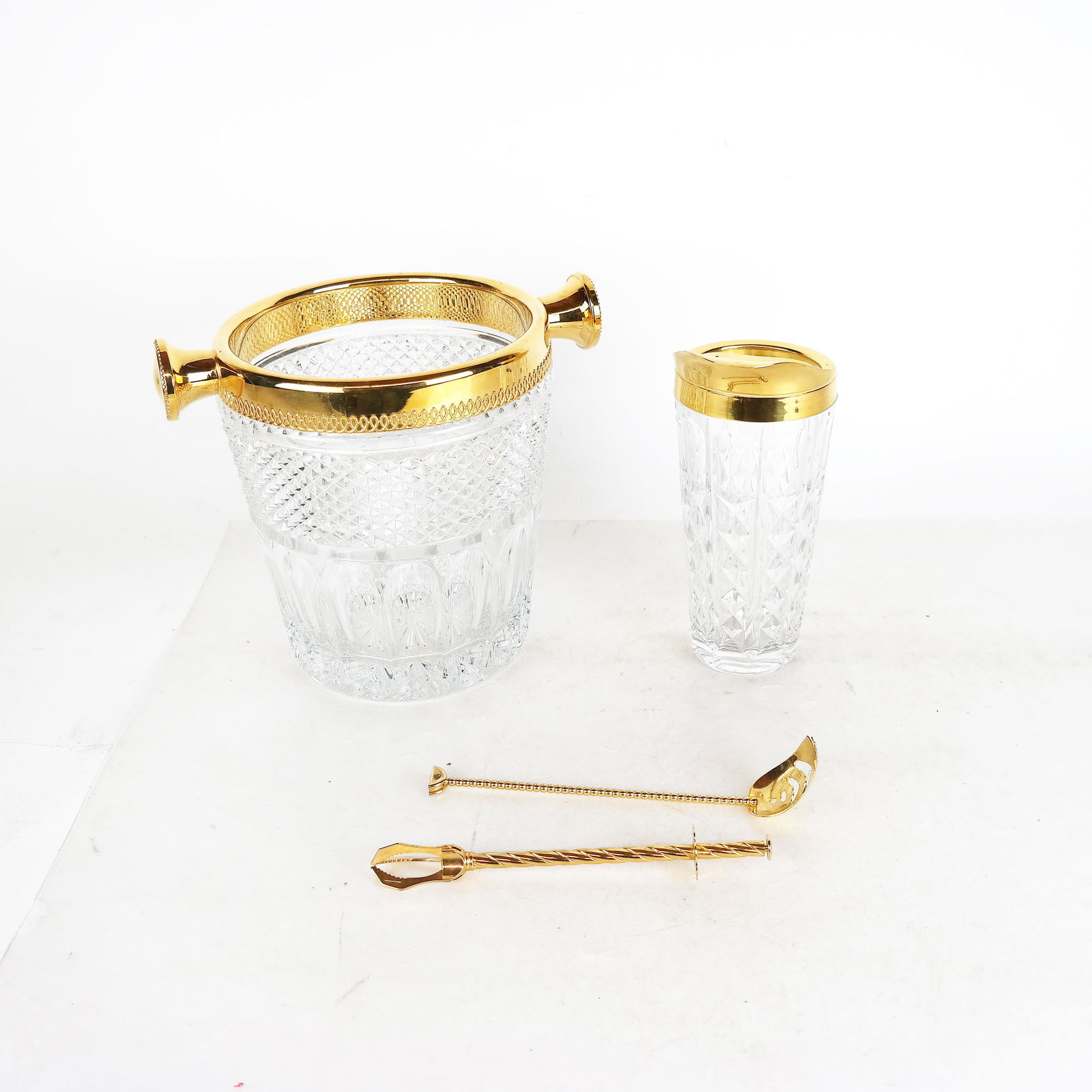 Gilt Mounted Glass Bar Ensemble (1 of 13)