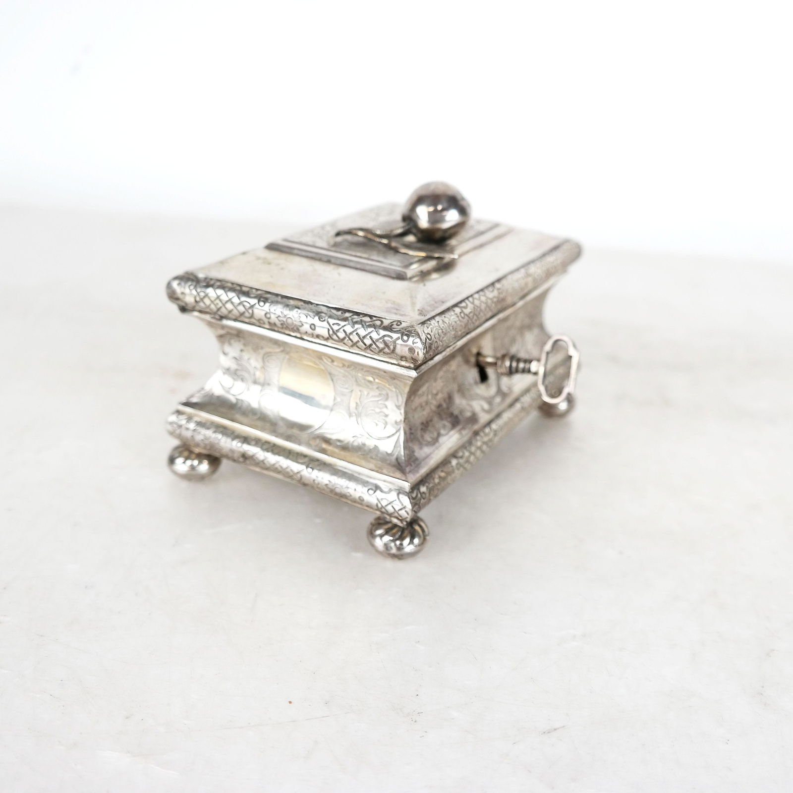 German Silver Locking Salt Box (1 of 11)