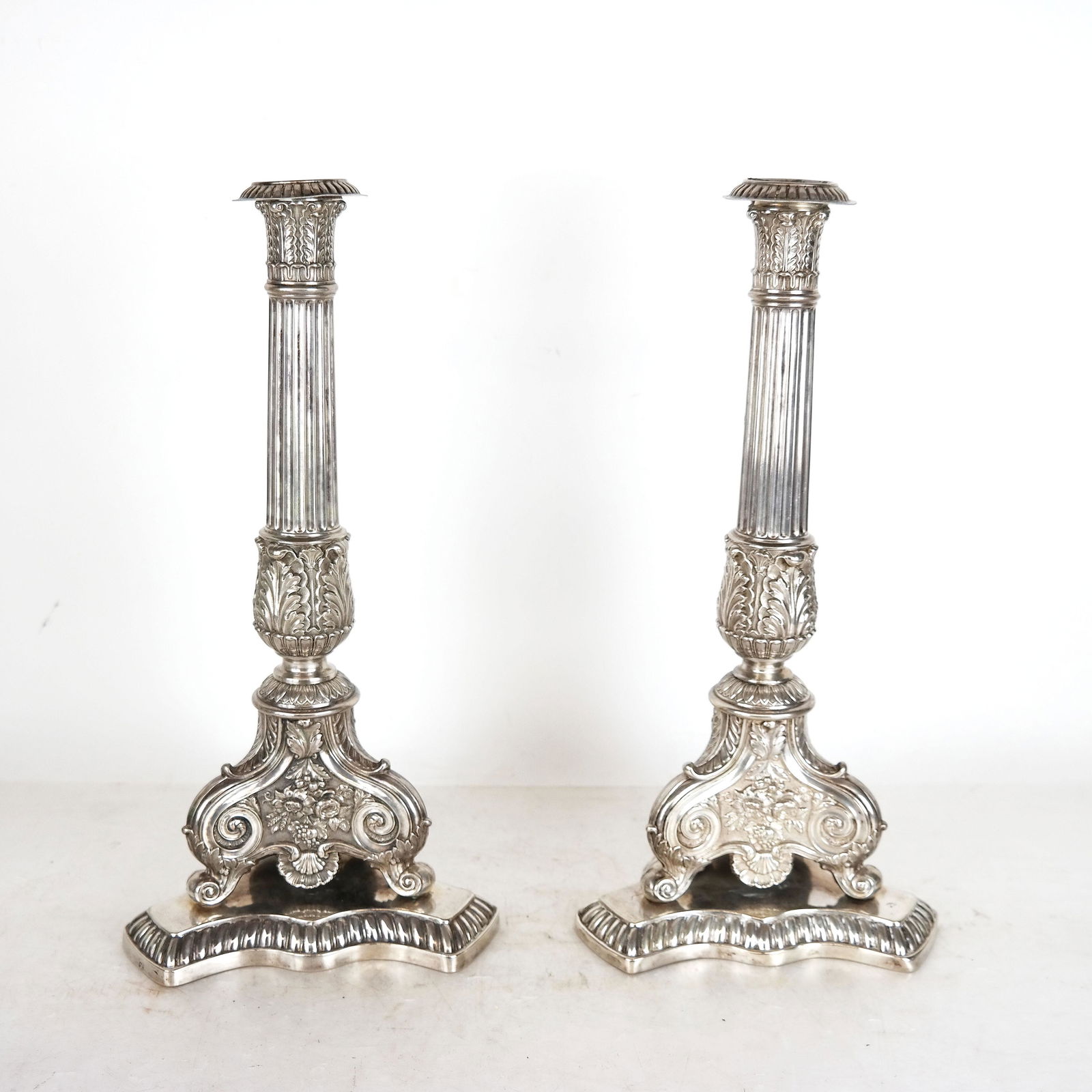 Pair of German Silver Tall Candlesticks (1 of 6)
