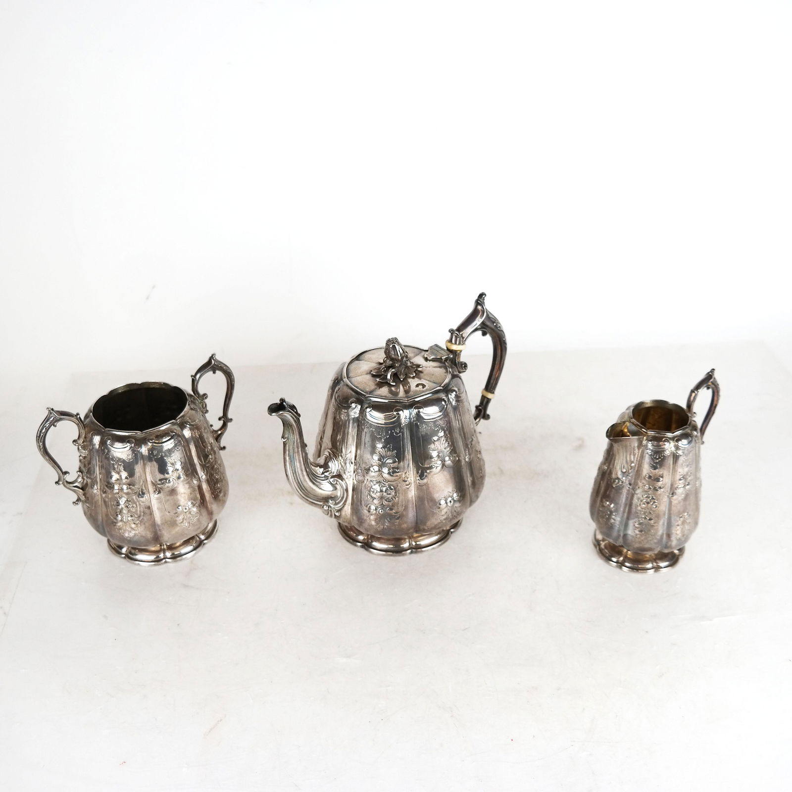 English Silver 3-Pc. Tea Set (1 of 10)