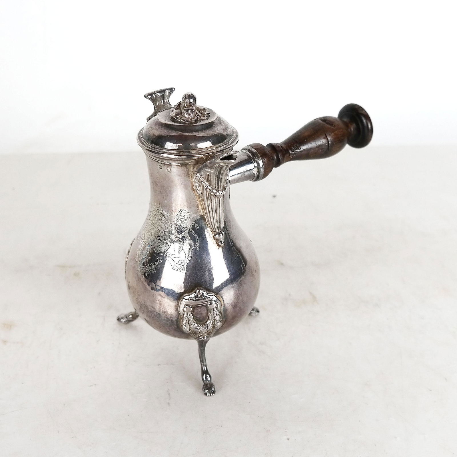 19th C. French Silver Chocolate Pot (1 of 8)