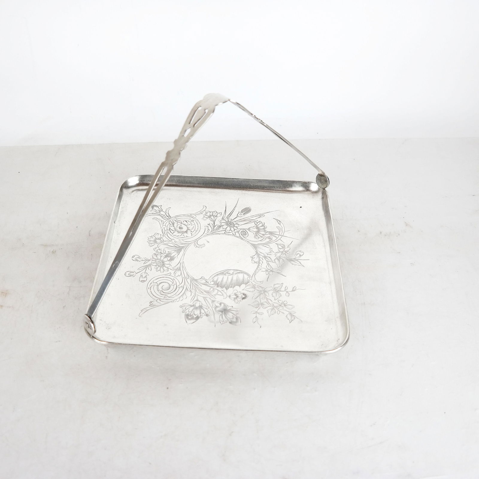 Russian Silver Square Cake Tray (1 of 7)