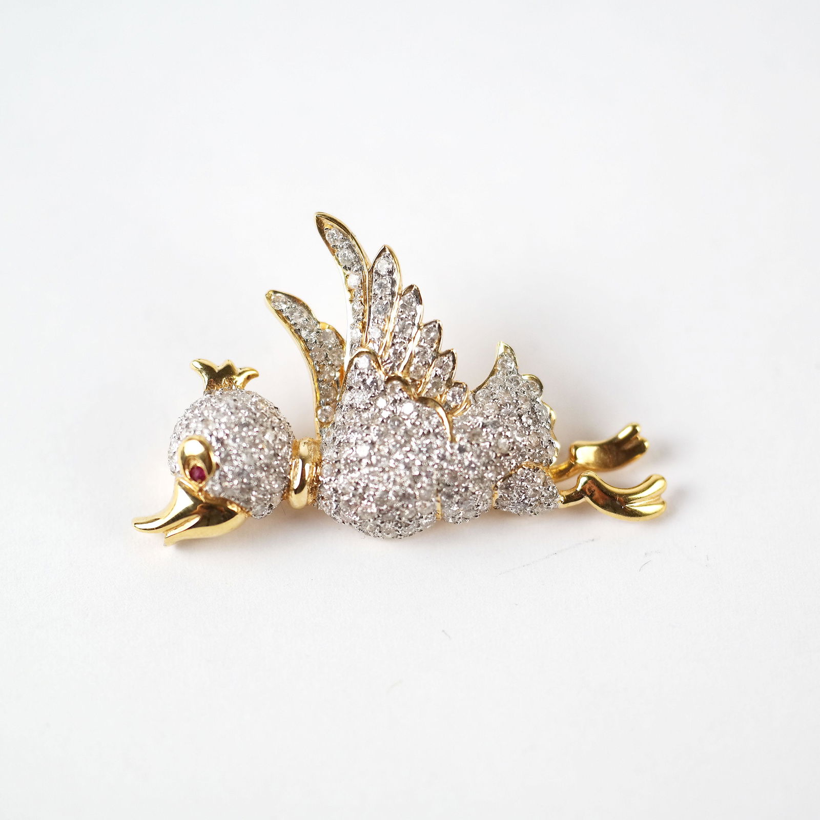 18K Gold & Diamond Duck Pin (1 of 9)