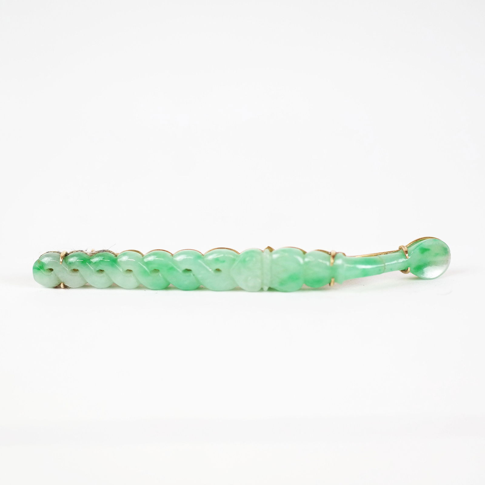 14K Gold & Green Jade Spoon Pin (1 of 7)