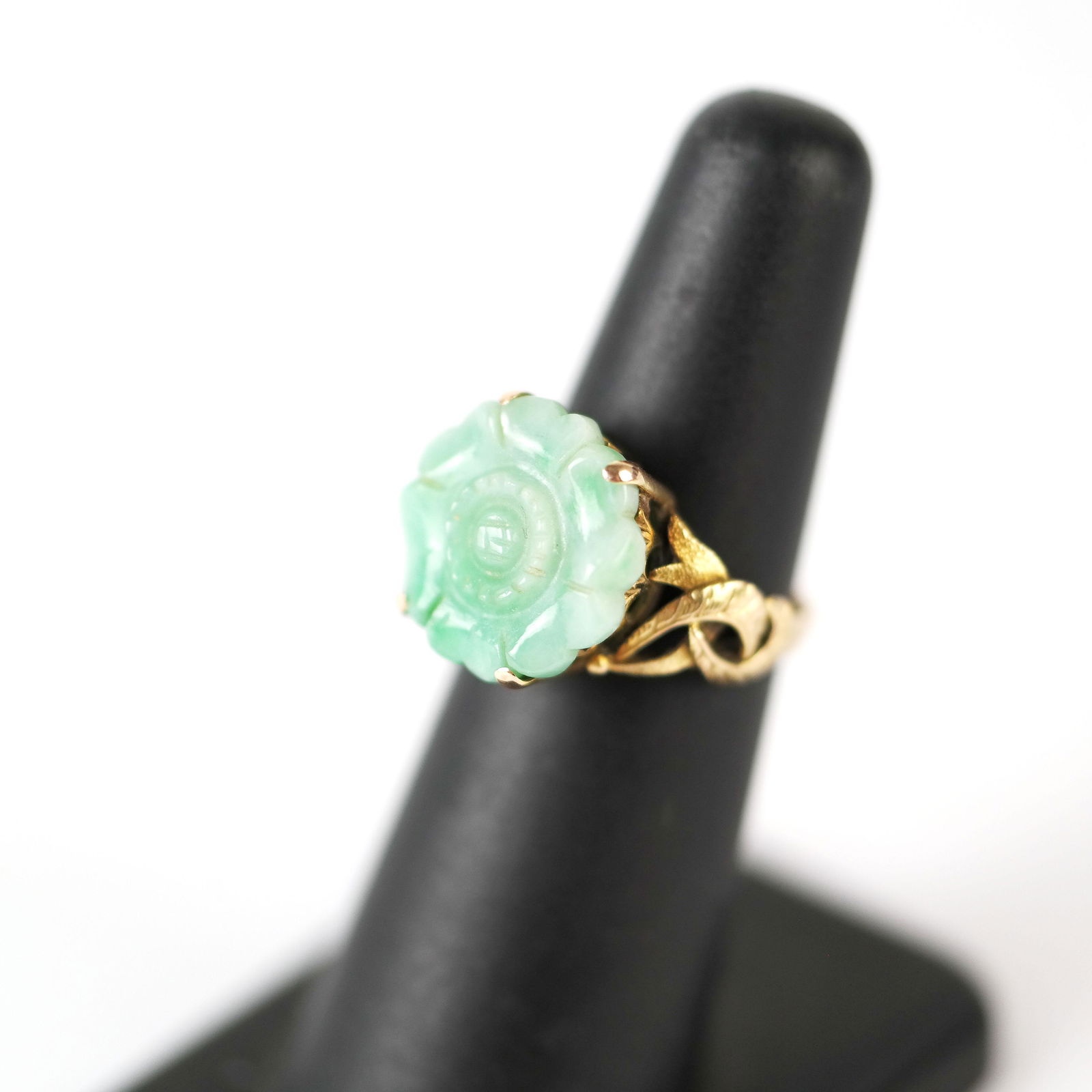 14K Gold and Carved Jade Ring (1 of 7)