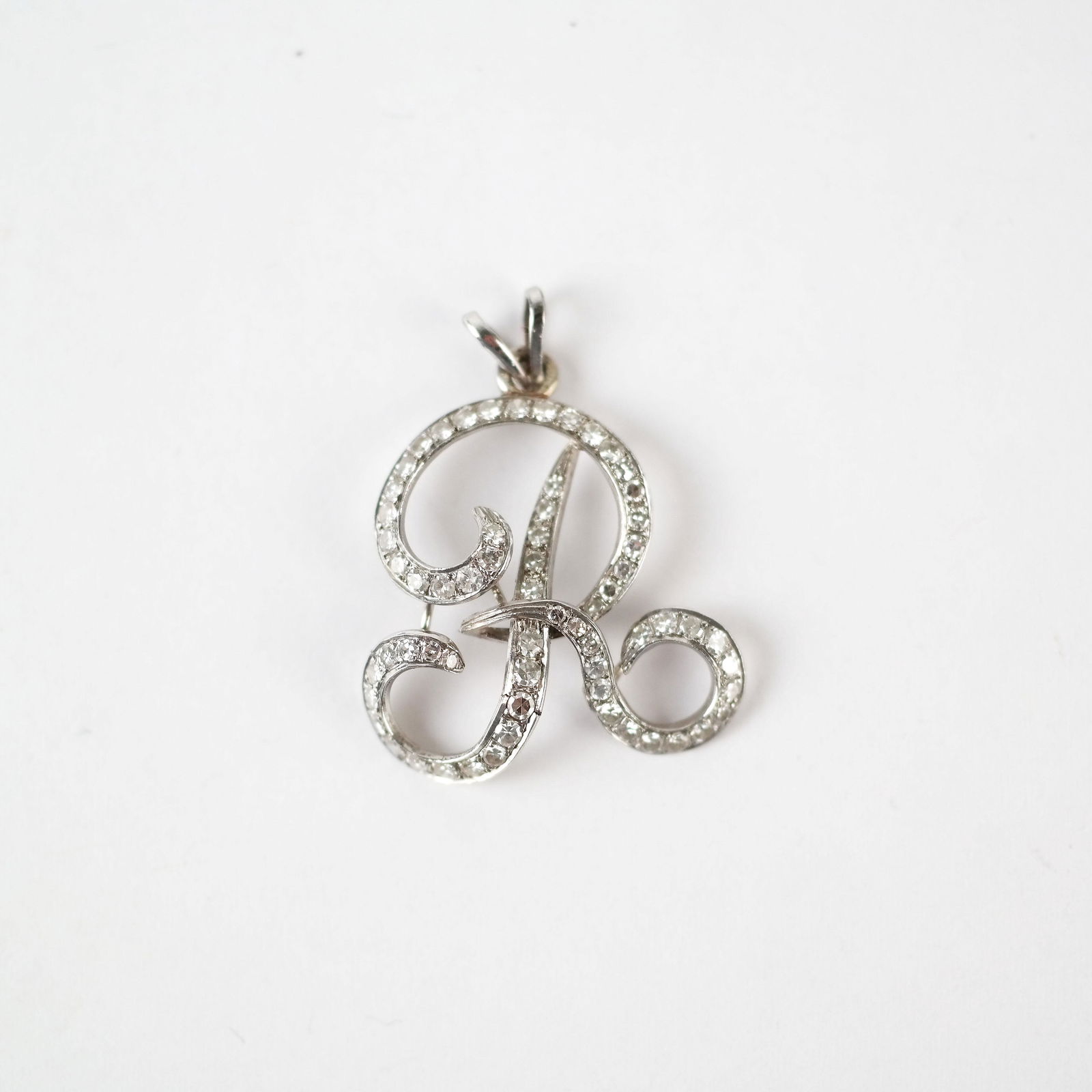 Platinum & Diamond Letter "R" Pin (1 of 5)