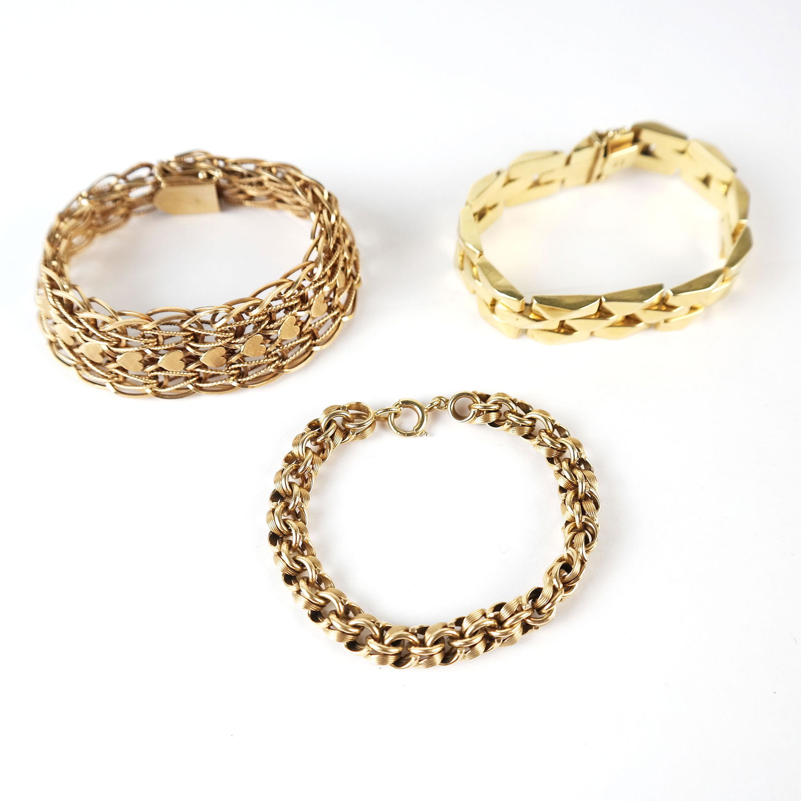 Three 14K Gold Link Bracelets (1 of 17)