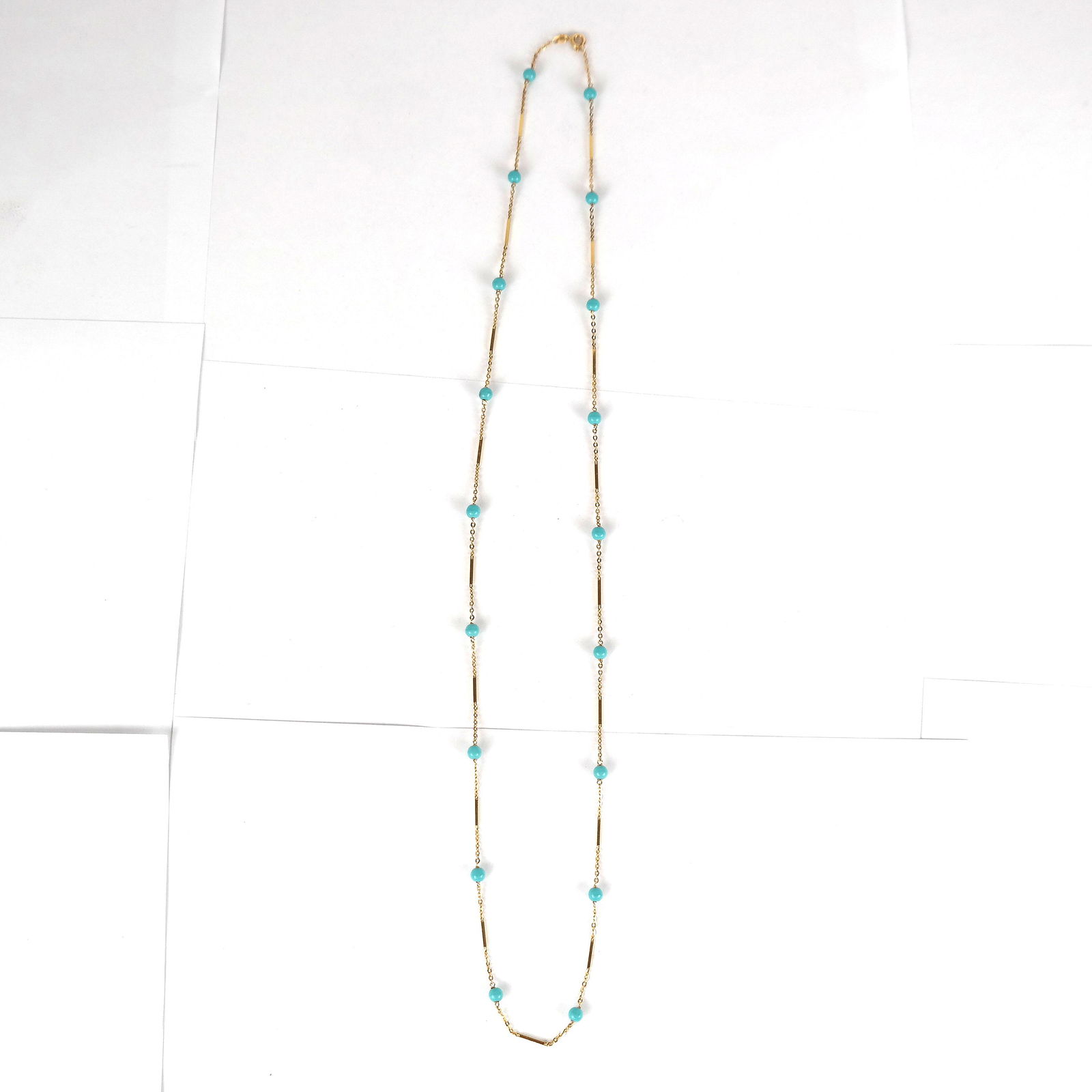 18K Gold & Turquoise Bead Necklace (1 of 10)