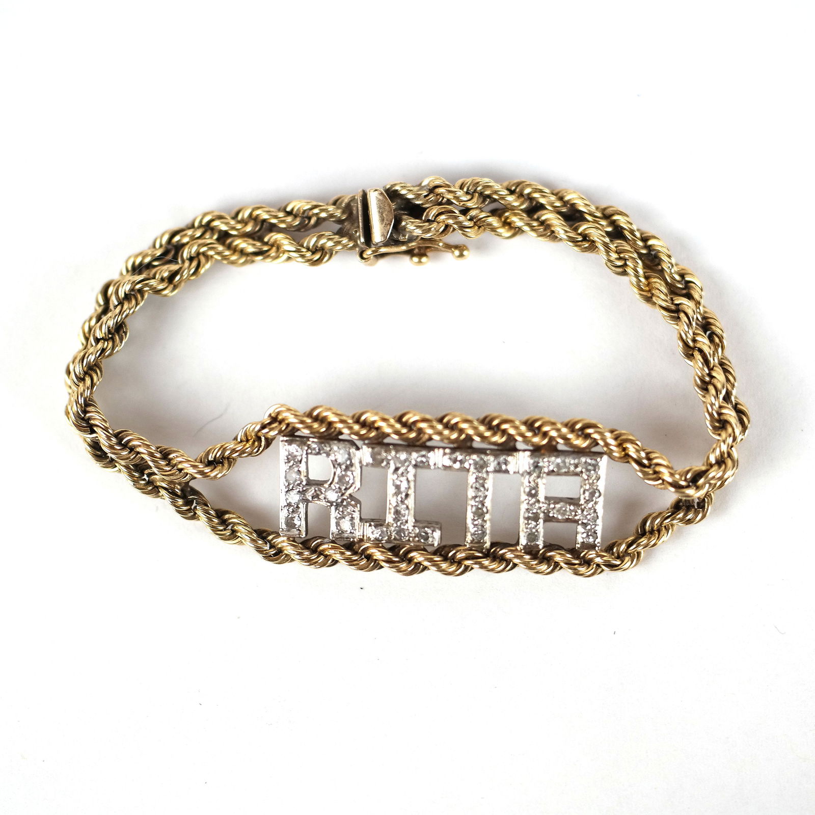 14K Gold & Diamond Ladies ID Bracelet (1 of 7)
