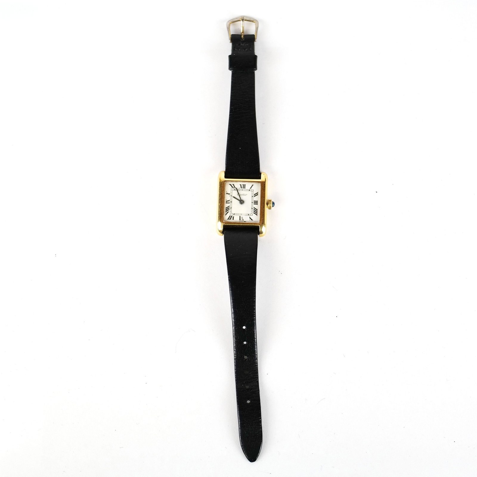 18K Gold Plated Men's Cartier Wristwatch: 20th century 18K yellow gold plated Men's Cartier manual wind wristwatch. In good condition; not tested.