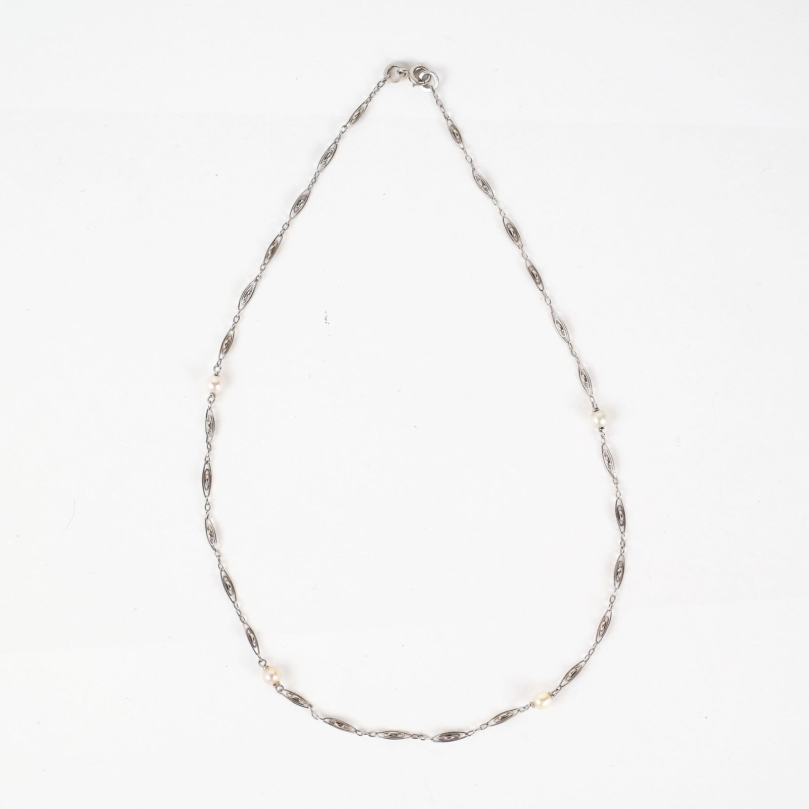 Platinum Filigree & Pearl Necklace by Kreisler (1 of 9)