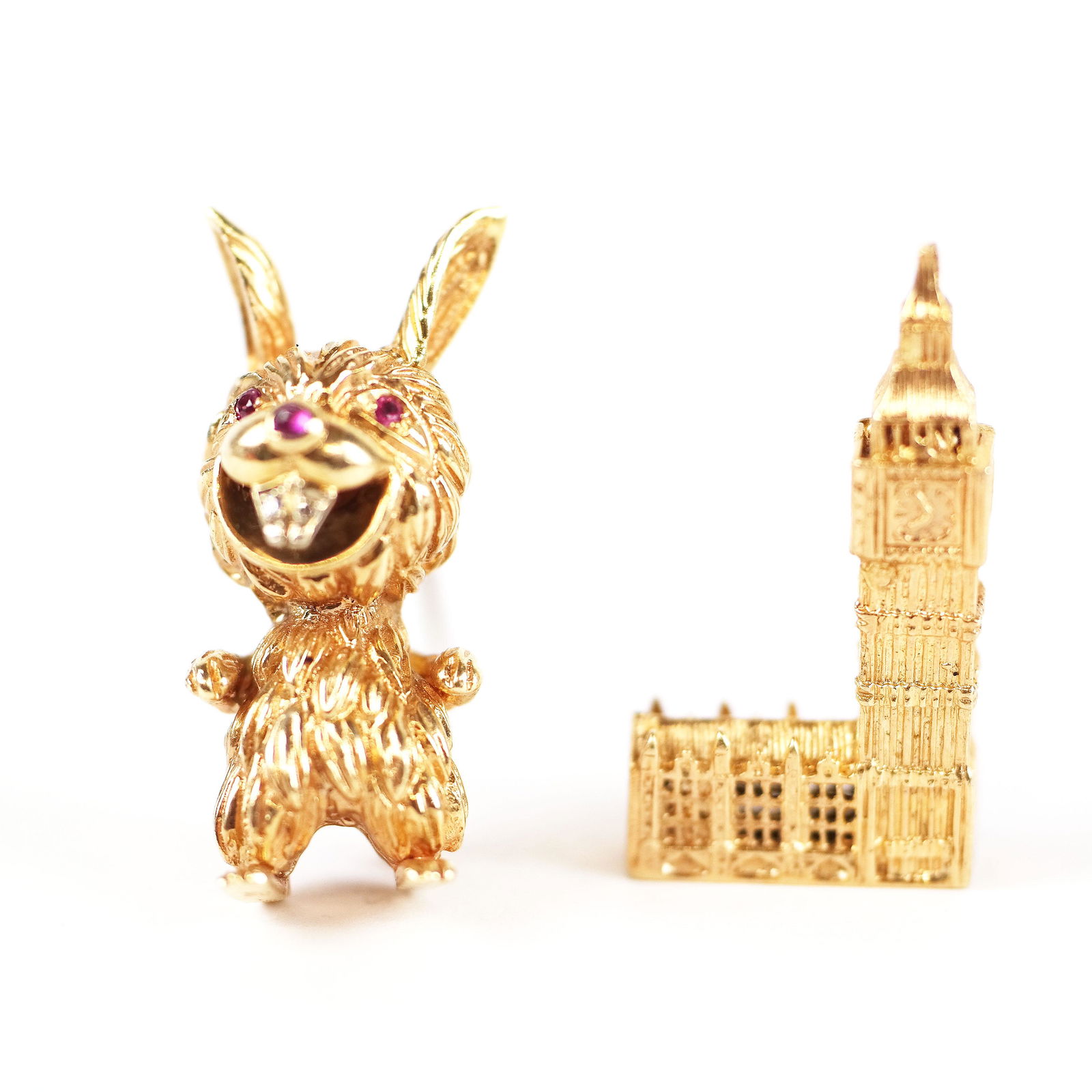 Two 14K Gold Pins: Big Ben & Silly Rabbit (1 of 9)