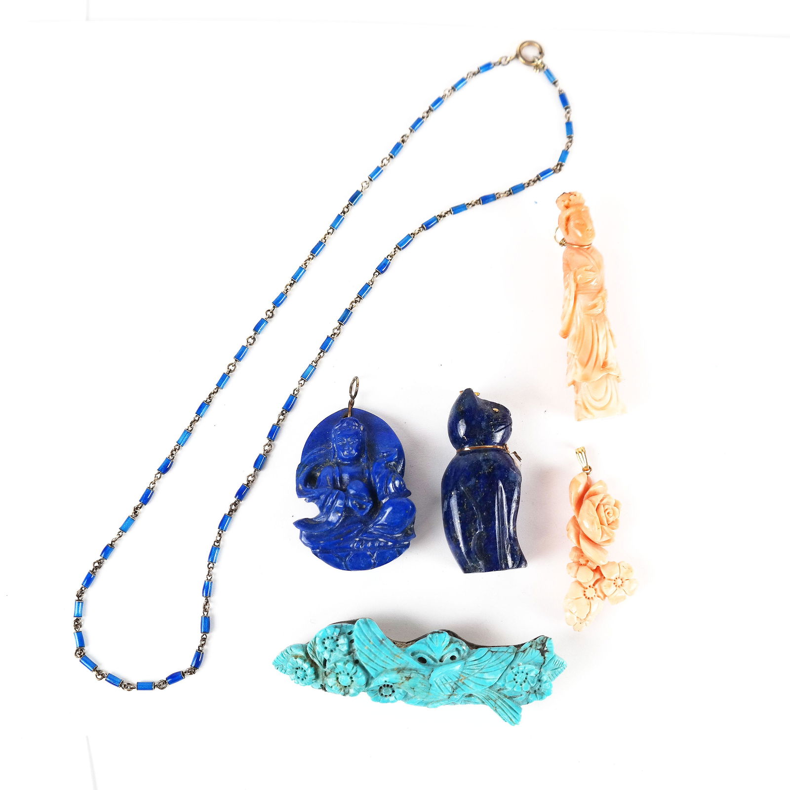 Group of Coral & Turquoise Pins, Pendants, More (1 of 11)