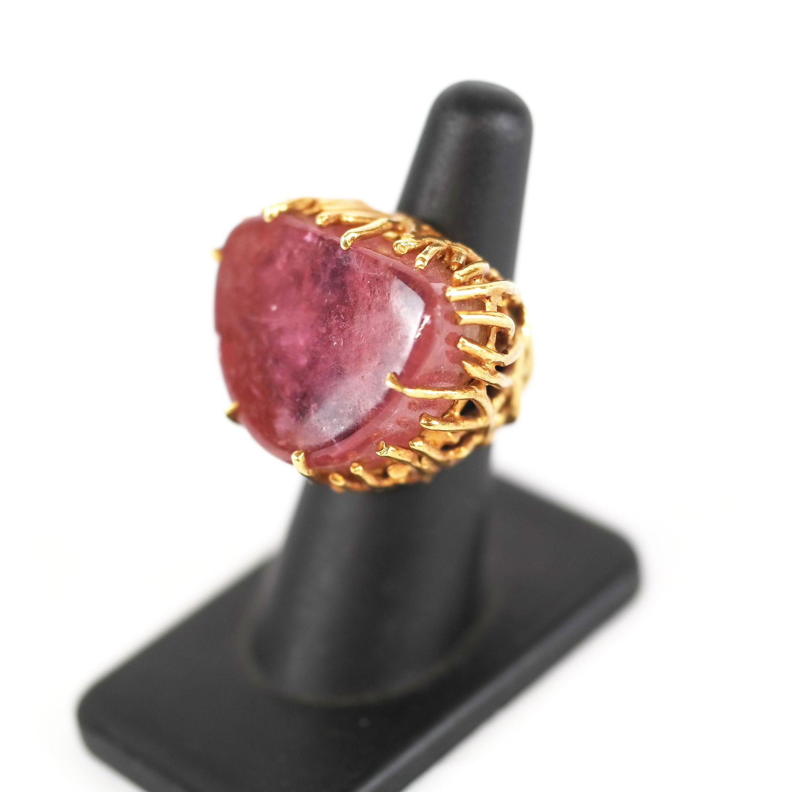 18K Gold & Large Rose Quartz Ring (1 of 8)