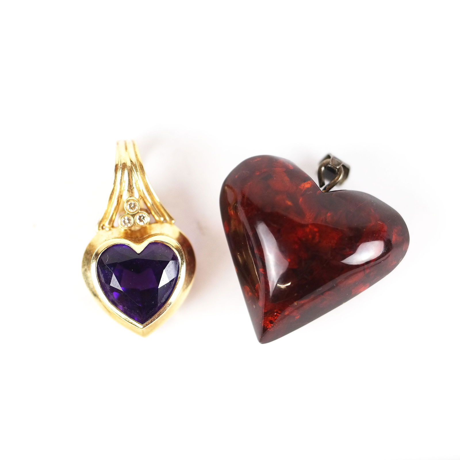 Two Pendants: 14K, Amethyst & Carnelian (1 of 7)