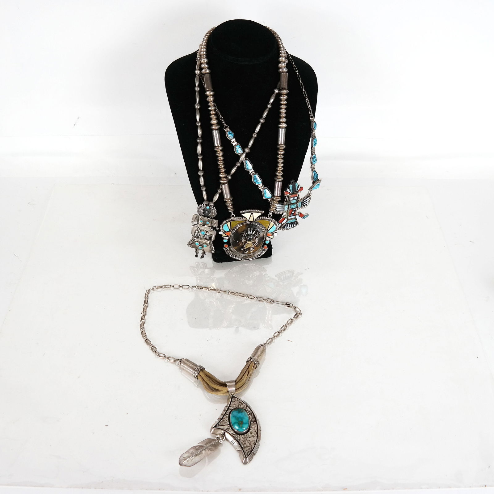 Four Native American Sterling Silver Necklaces (1 of 19)