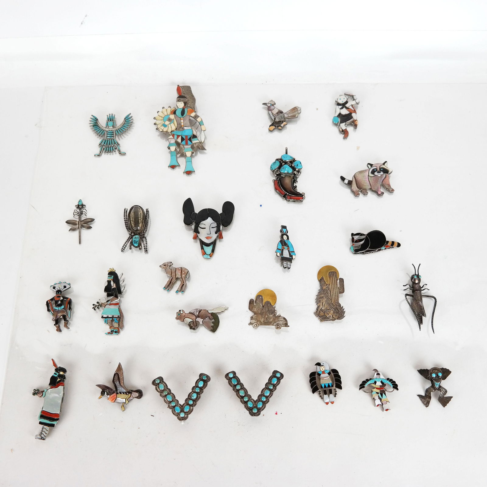 Approx. 30 Native American Sterling Silver Pins (1 of 11)