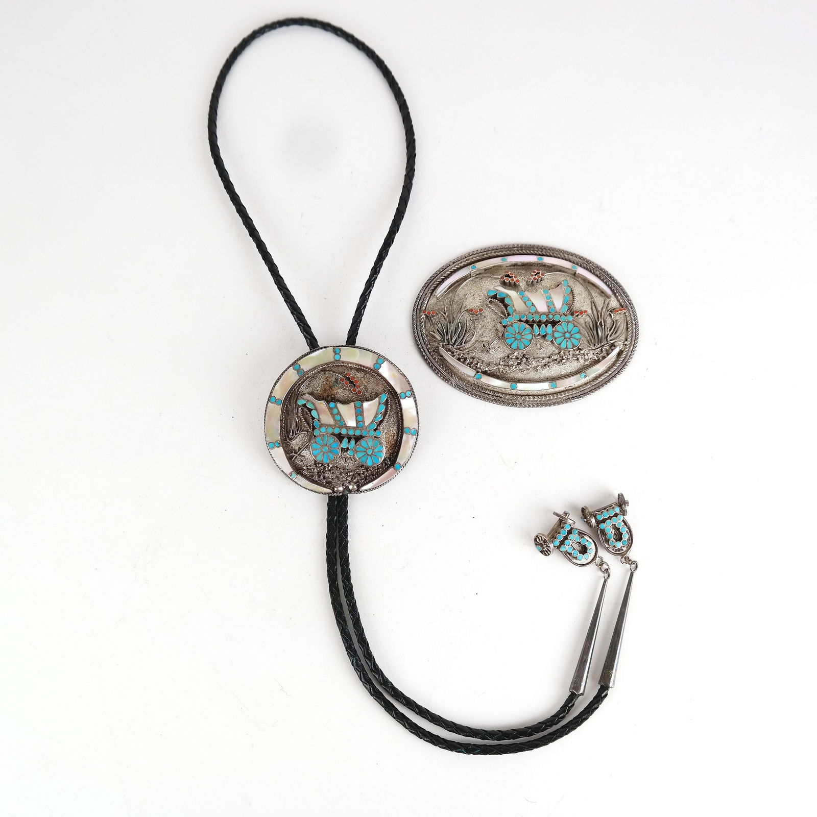 Zuni Sterling Silver Bolo and Pin En-Suite (1 of 14)