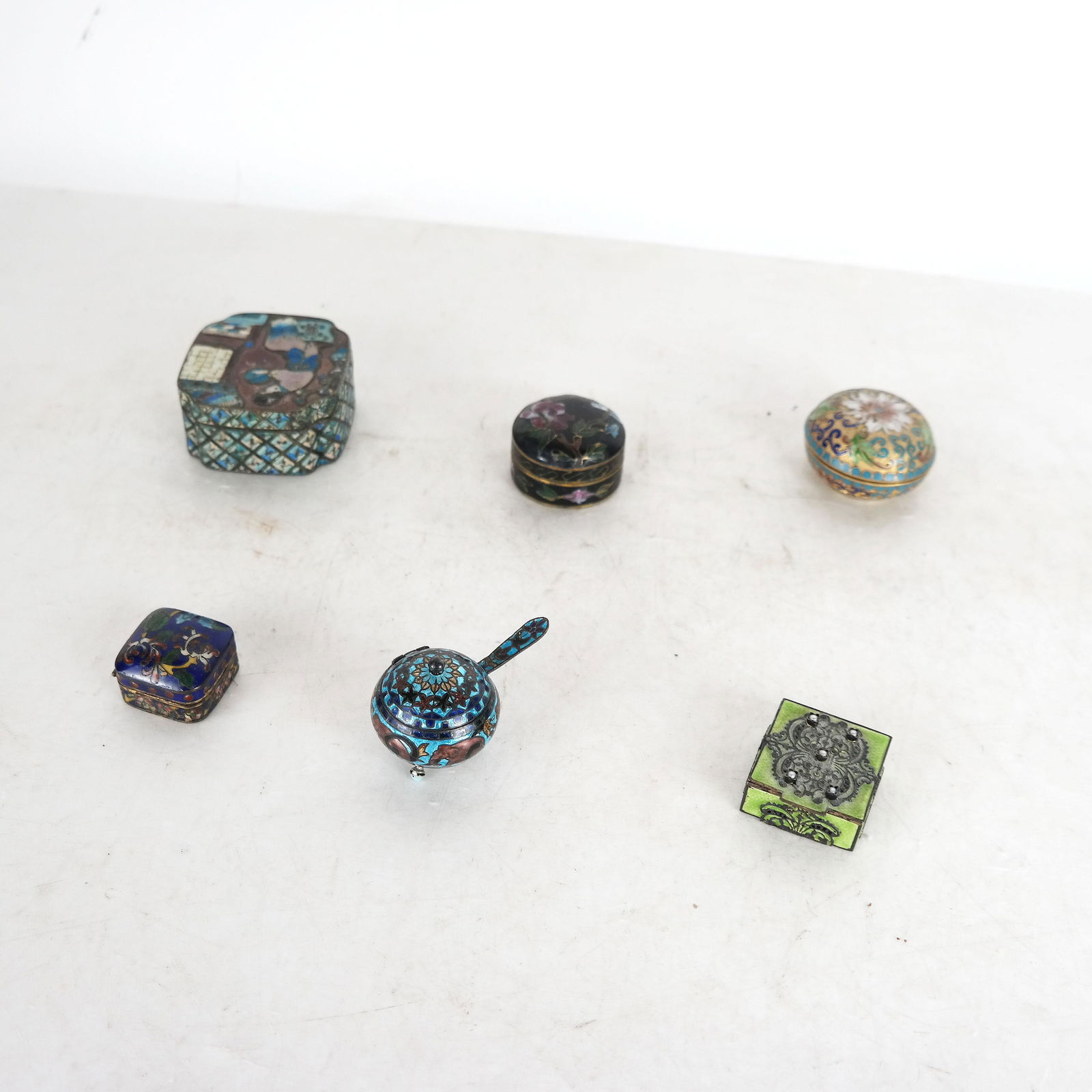 Six Chinese Cloisonne Pill Boxes (1 of 16)