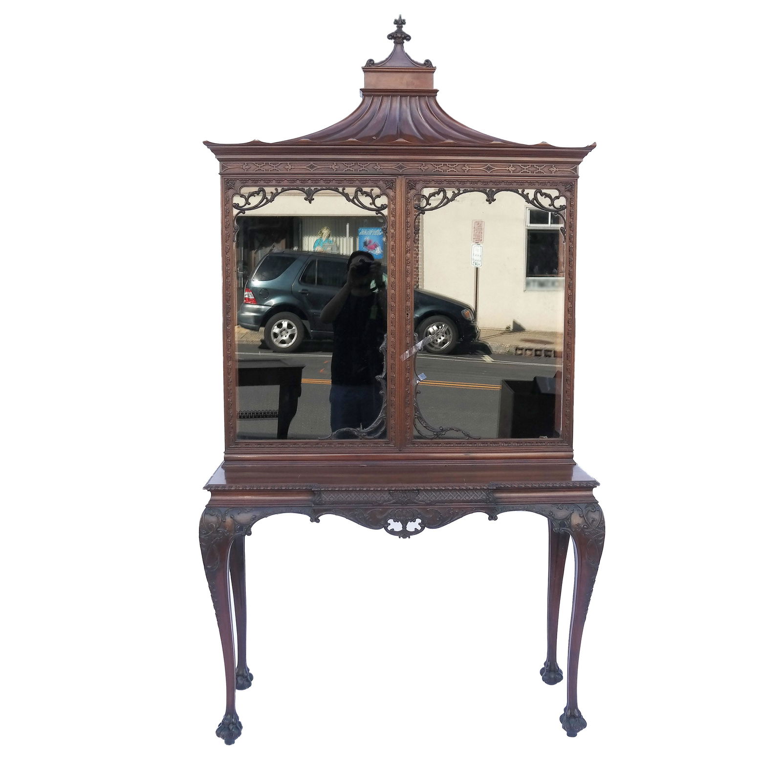 Chinese Chippendale-Style 2-Part Cabinet (1 of 19)