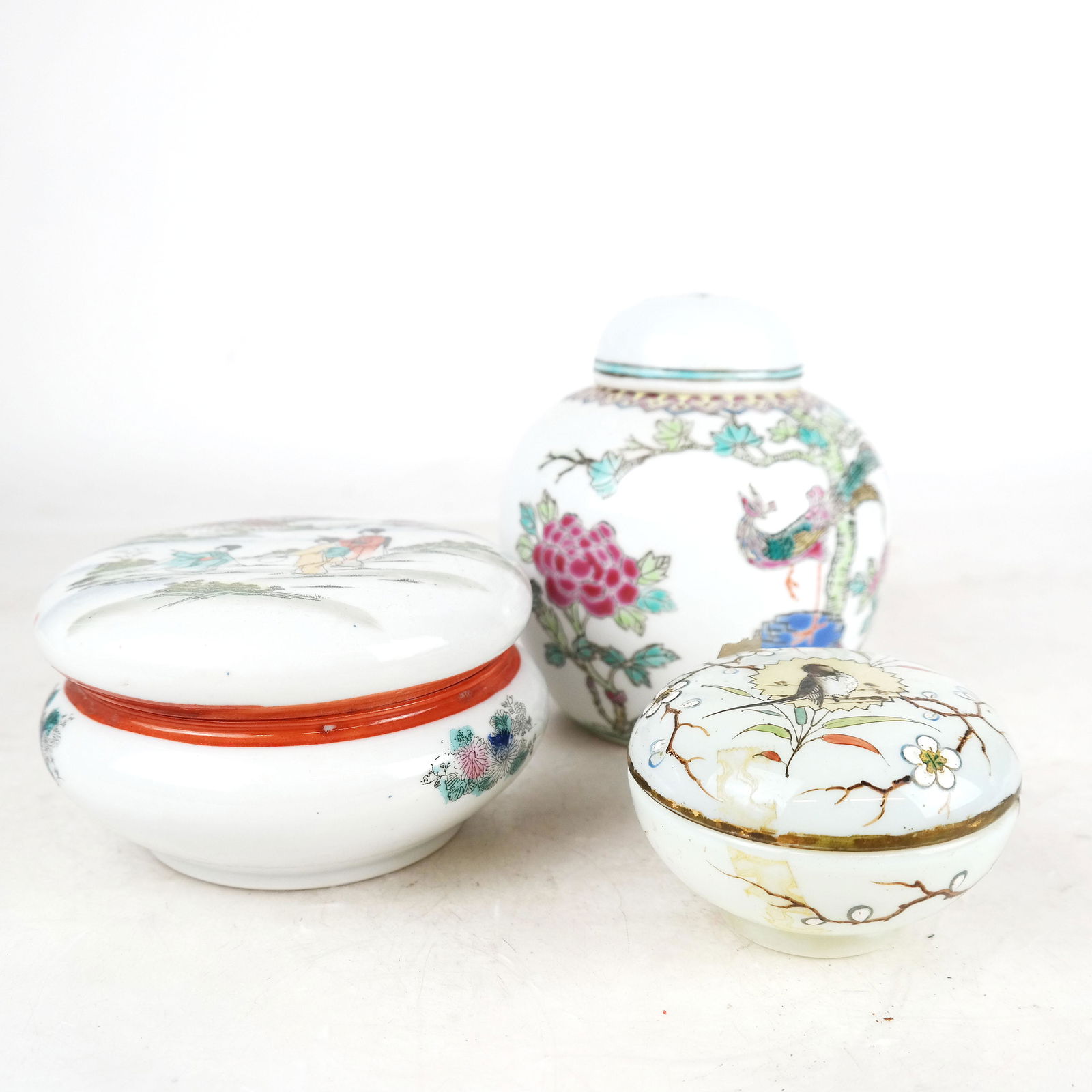 Three Chinese Porcelain & Glass Boxes & Jar (1 of 15)