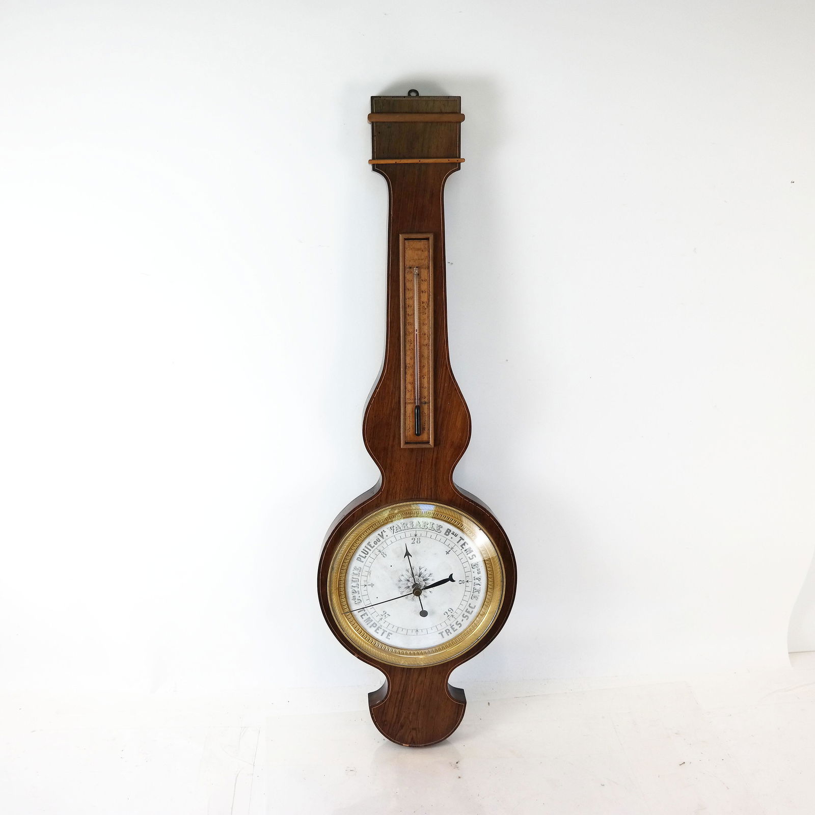 French Inlaid Walnut Barometer, 19th Century (1 of 9)