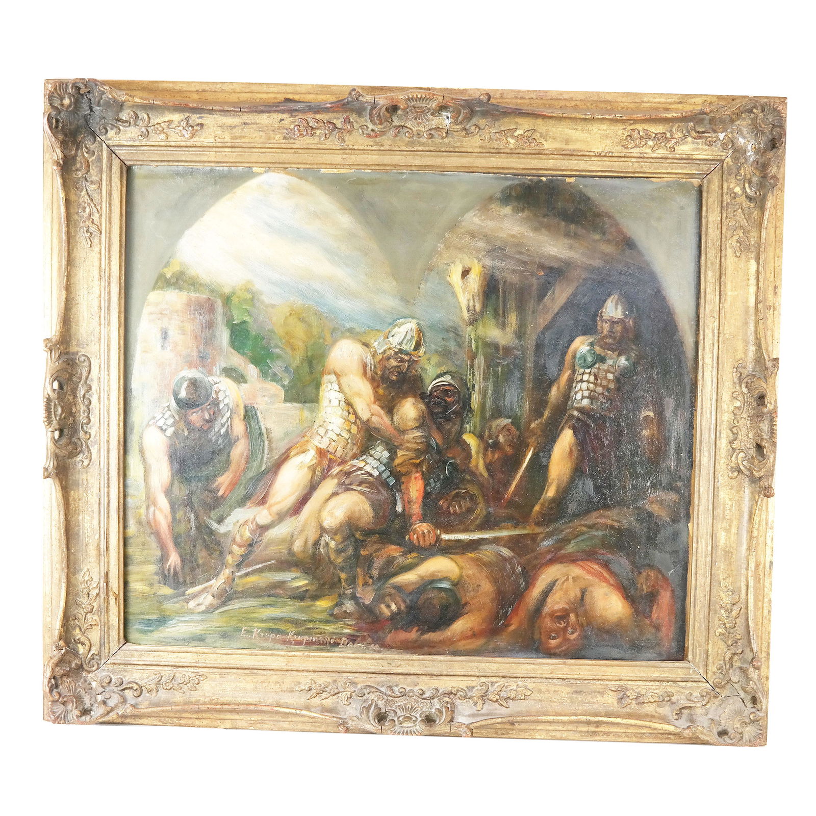 Emil KRUPA-KUPINSKY: Gladiators - Oil Painting (1 of 8)