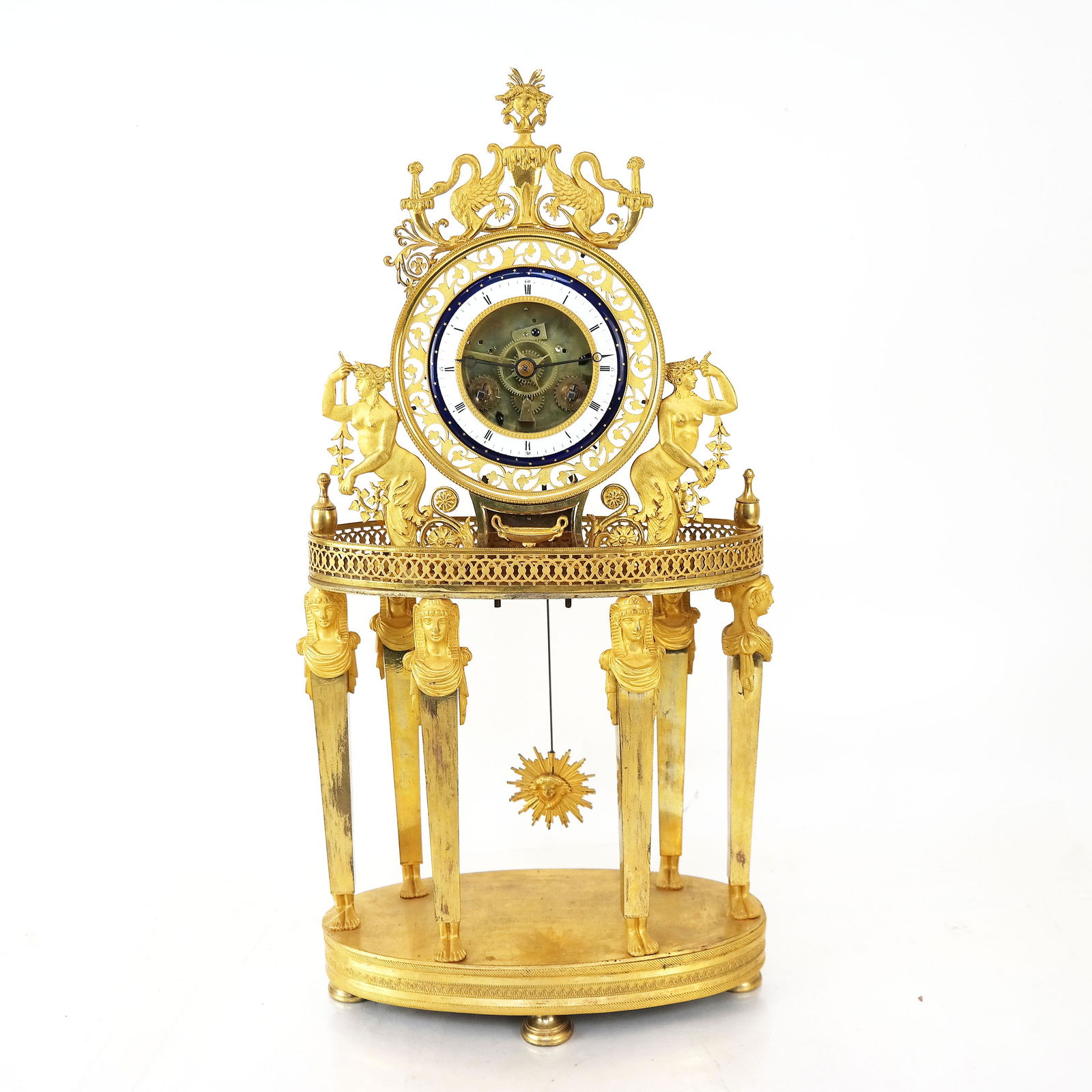 Empire Style Gilt Bronze Mantel Clock (1 of 8)