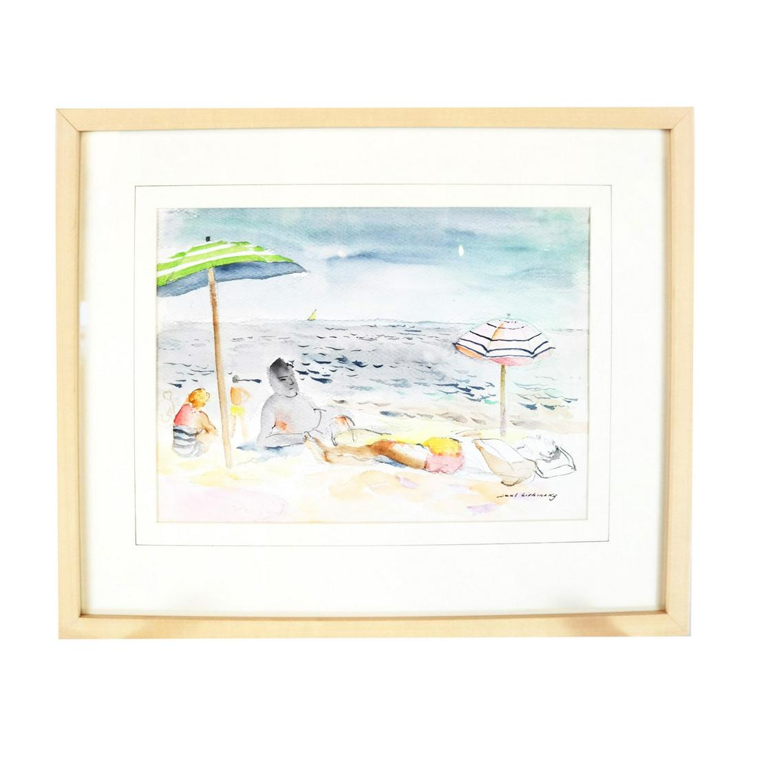 Saul LISHINSKY:  Lying on a Beach - Painting (1 of 6)