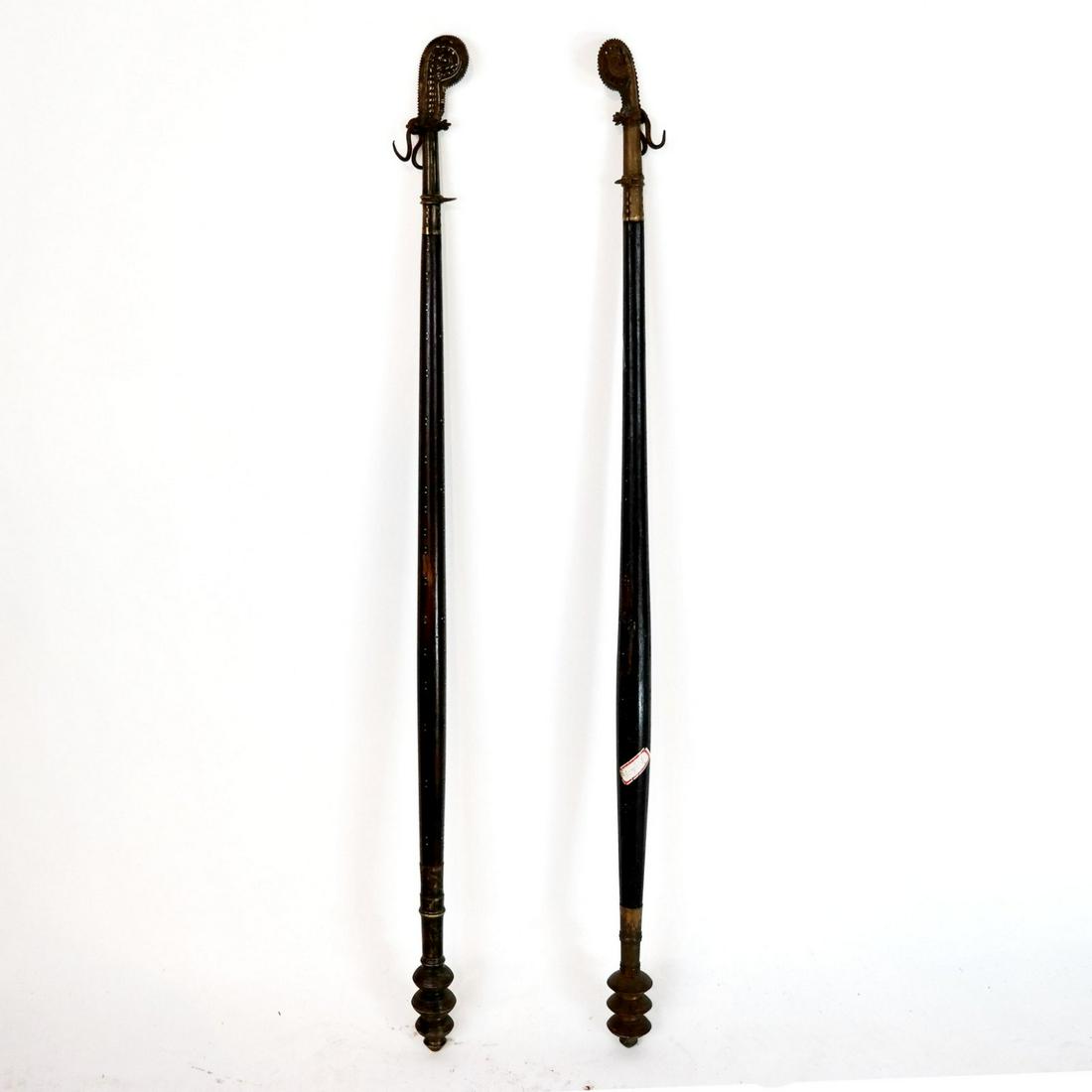 Two Asian Wood & Brass Staffs (1 of 8)