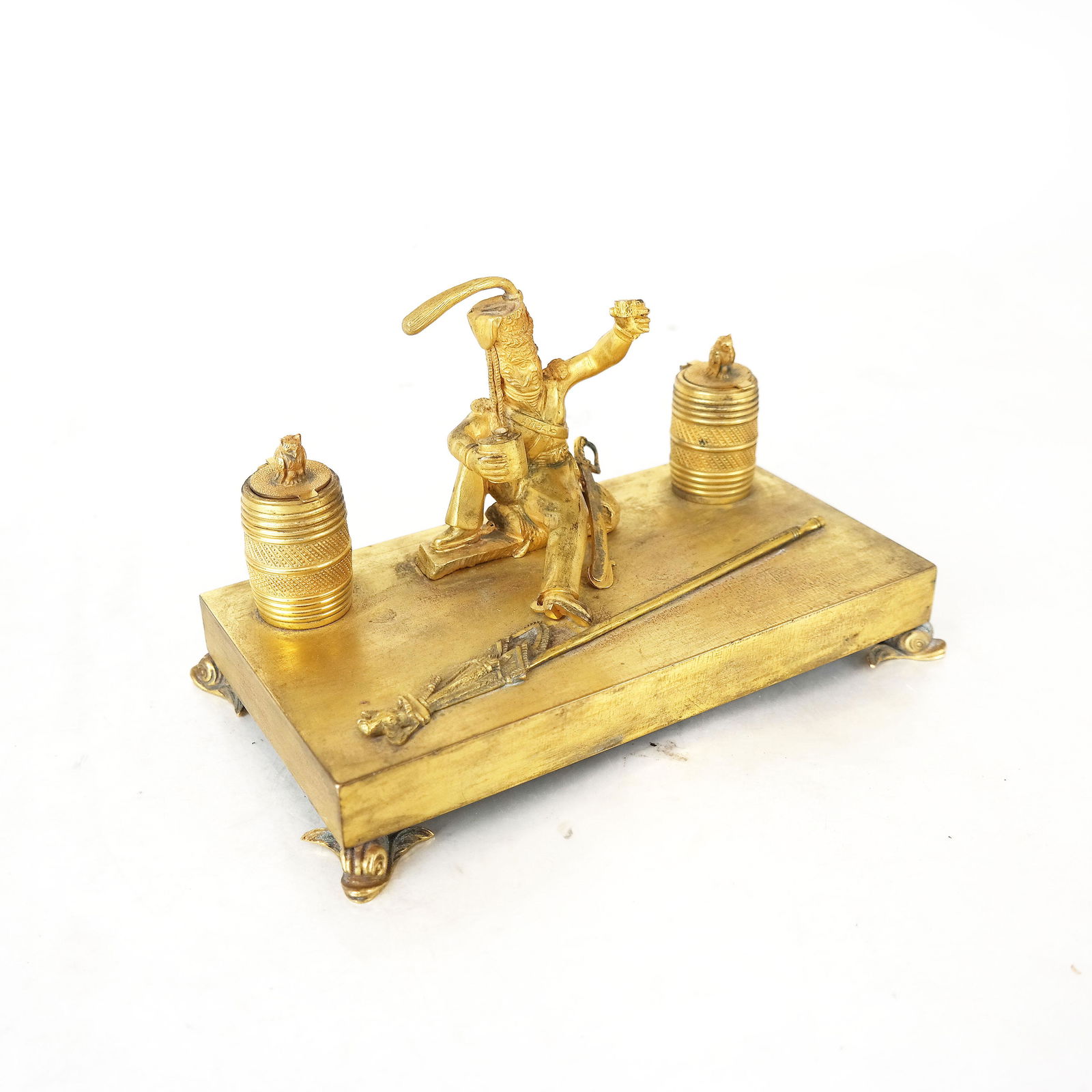Continental Gilt Bronze Figural Inkwell (1 of 8)