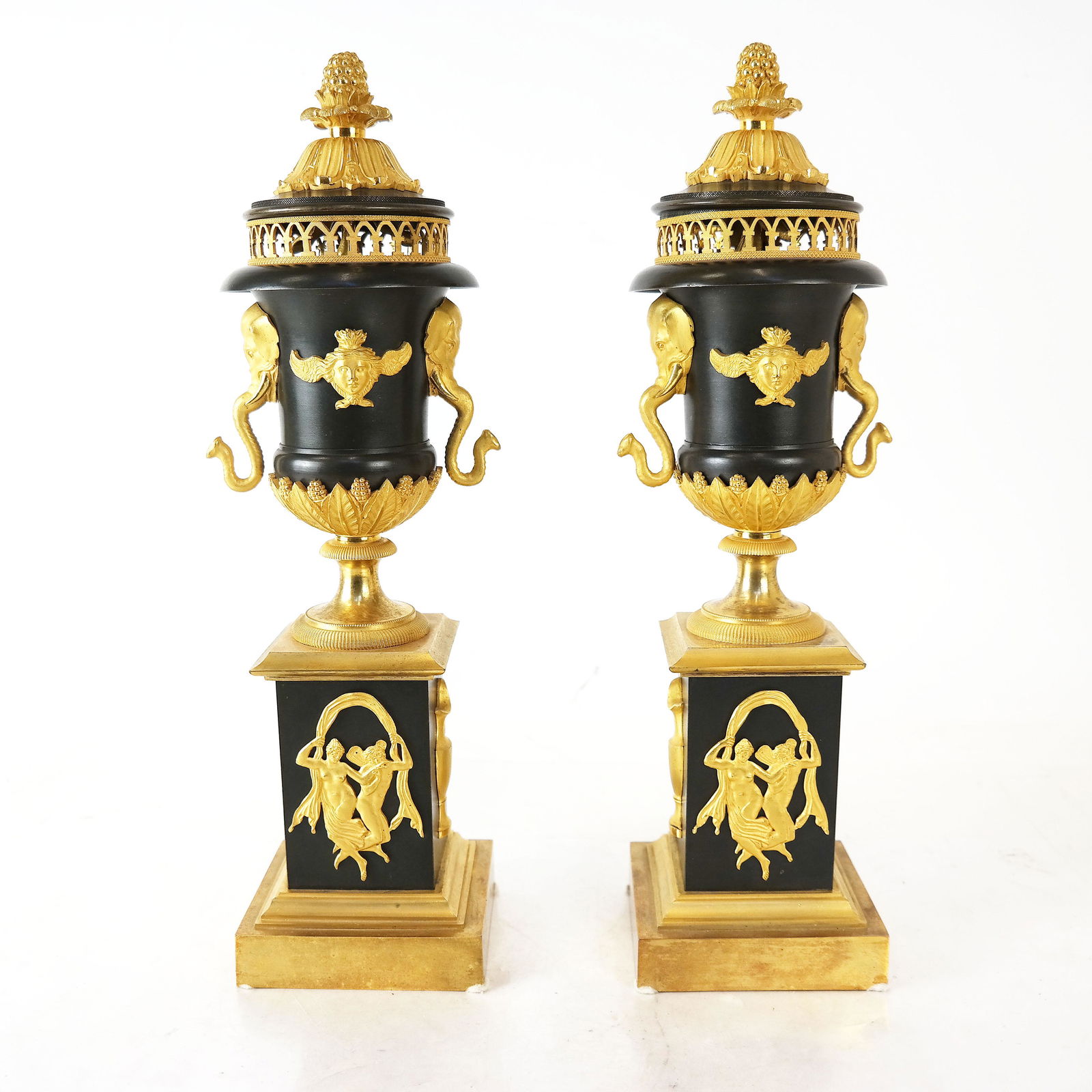 Pair of 19th C. Candlesticks/Urns (1 of 8)