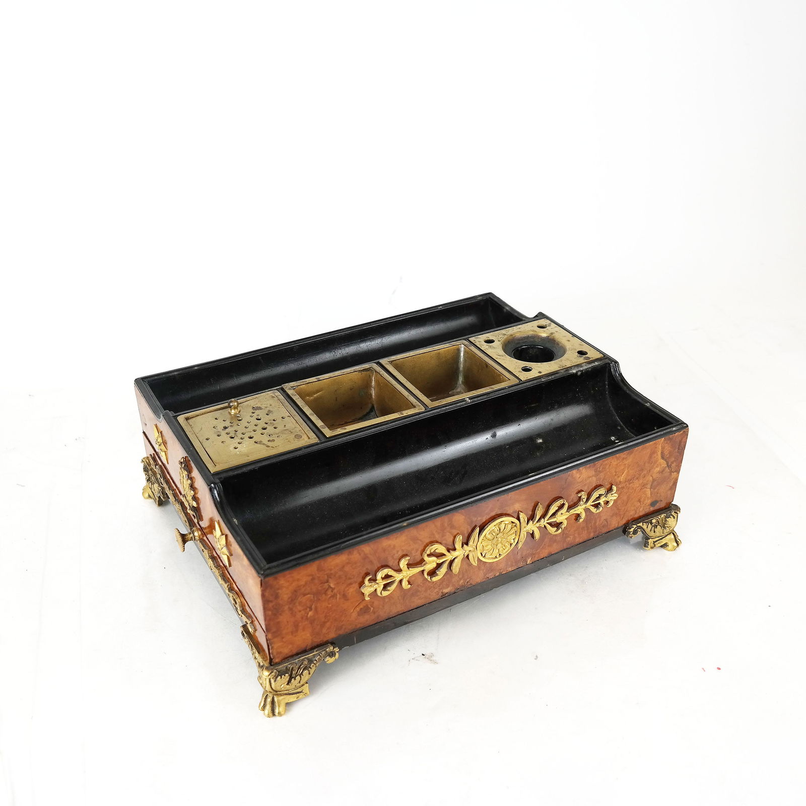 Empire Burlwood Desk Stand / Inkwell (1 of 10)