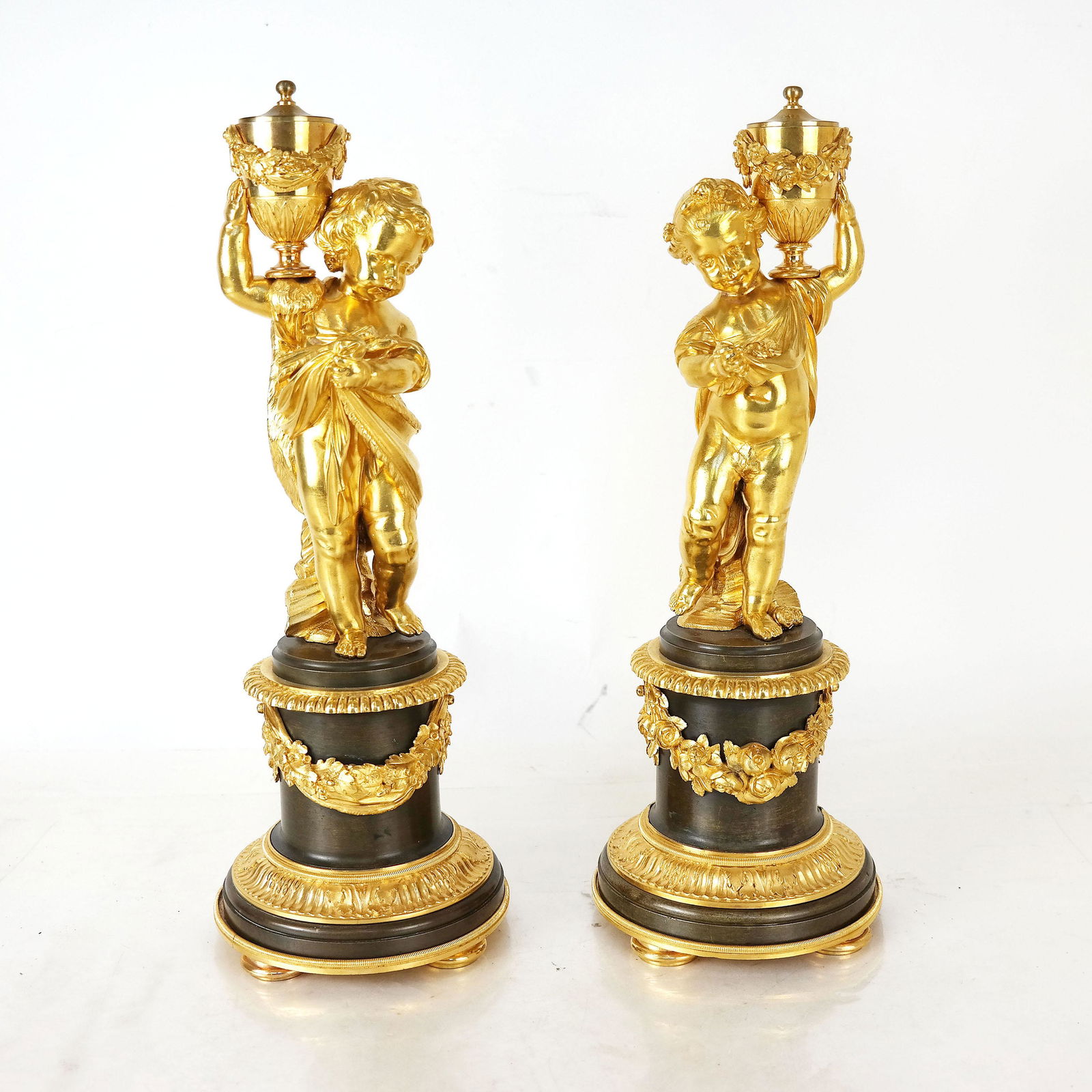 Pair Louis XVI Gilt & Patinated Bronze Sculptures (1 of 11)