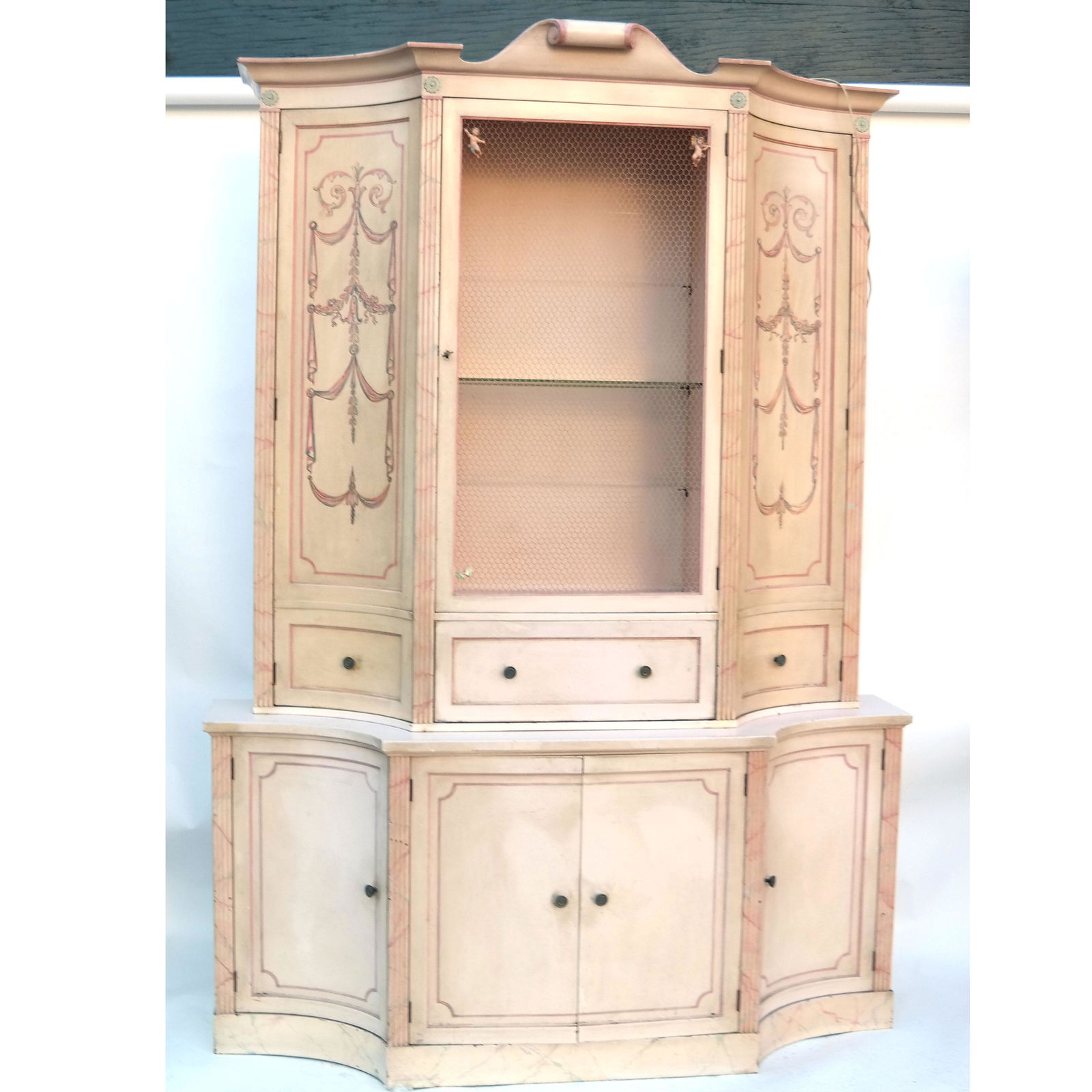 Neoclassic-Style Painted Wood Breakfront Bookcase (1 of 11)
